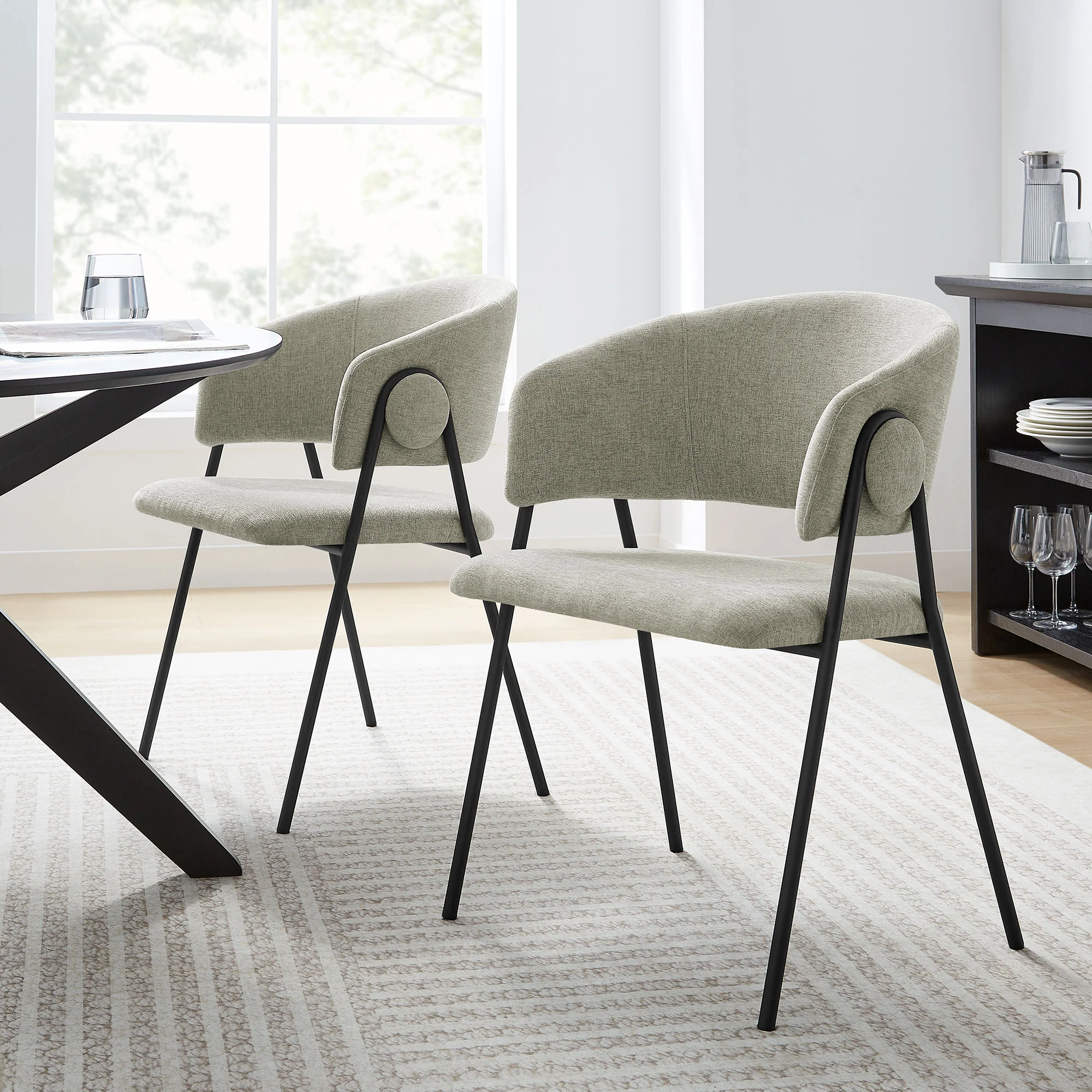 Nella Upholstered Heathered Chenille Dining Chairs Set of 2 by Modway - Image 28