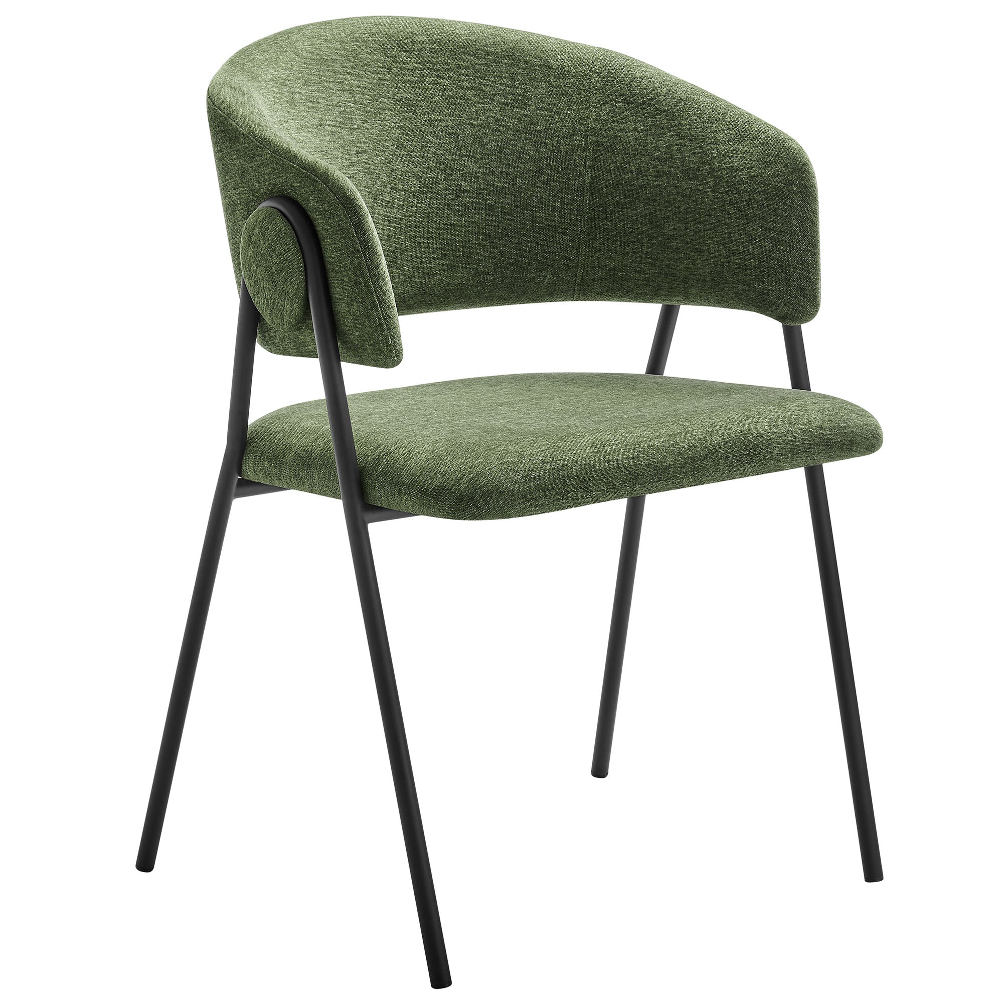 Nella Upholstered Heathered Chenille Dining Chairs Set of 2 by Modway - Image 3