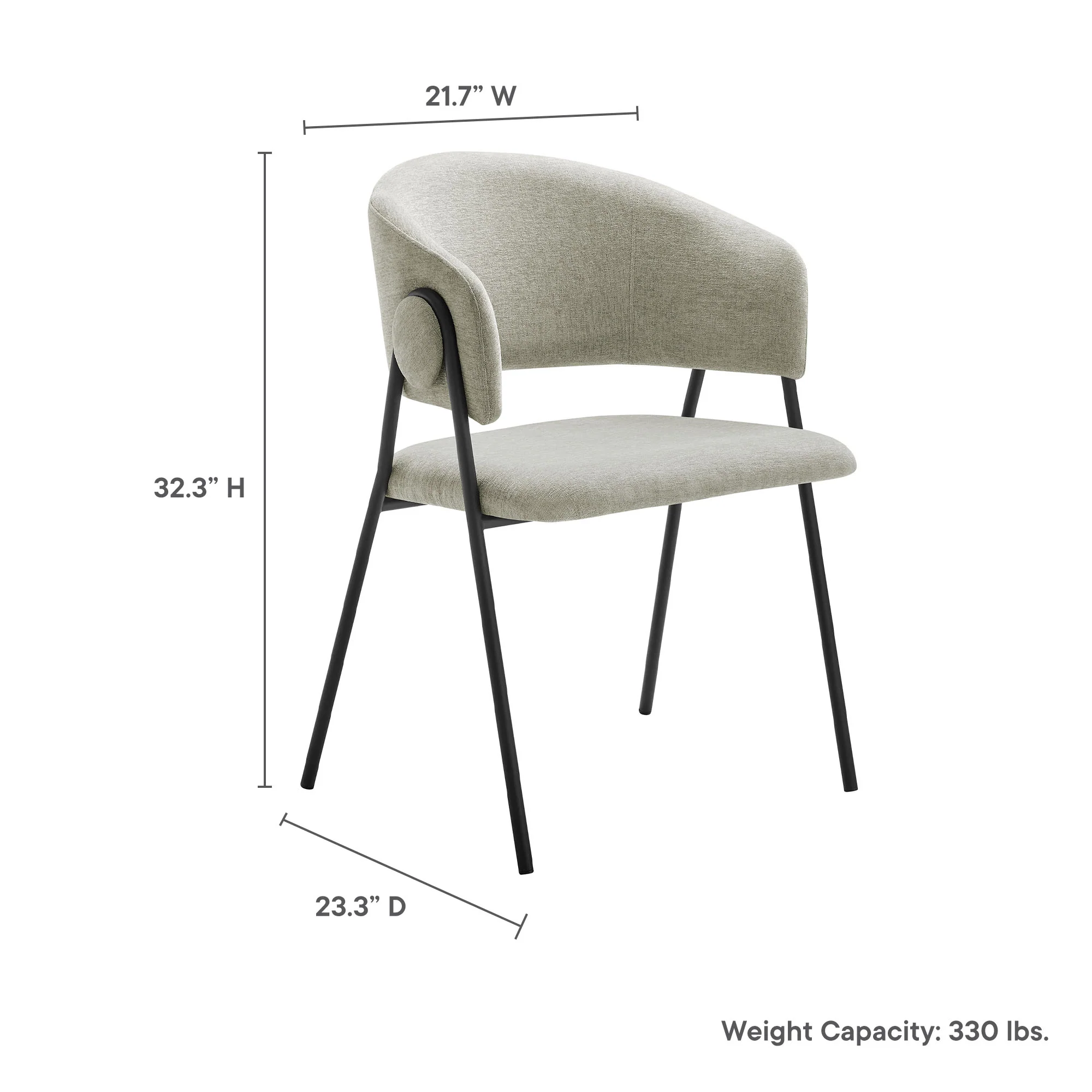 Nella Upholstered Heathered Chenille Dining Chairs Set of 2 by Modway - Image 30