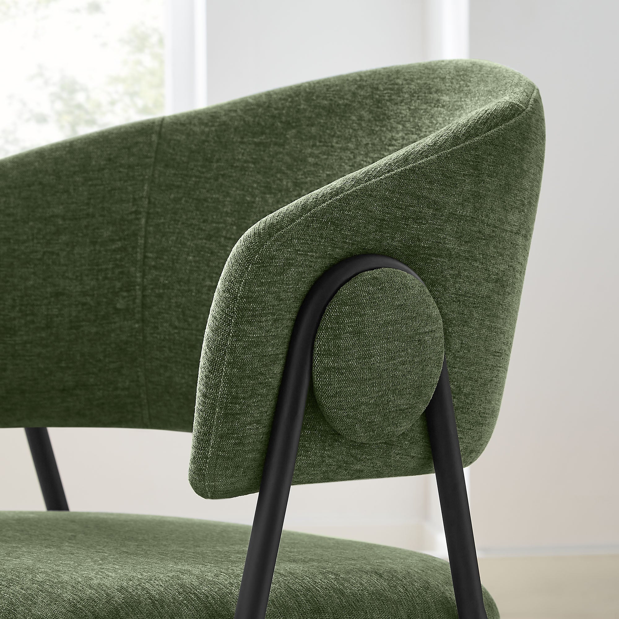 Nella Upholstered Heathered Chenille Dining Chairs Set of 2 by Modway - Image 8