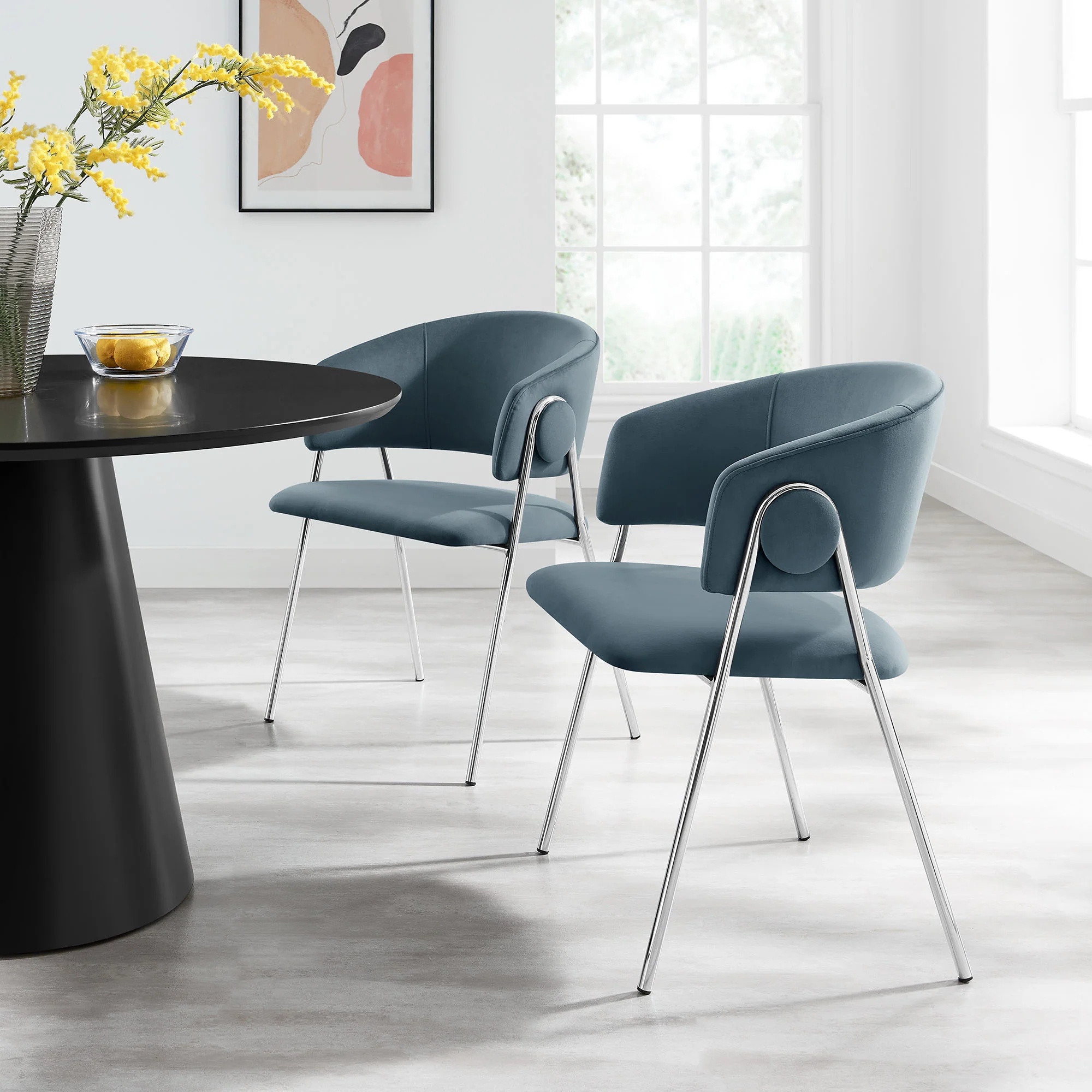 Nella Upholstered Performance Velvet Dining Chair Set of 2 by Modway - Image 18