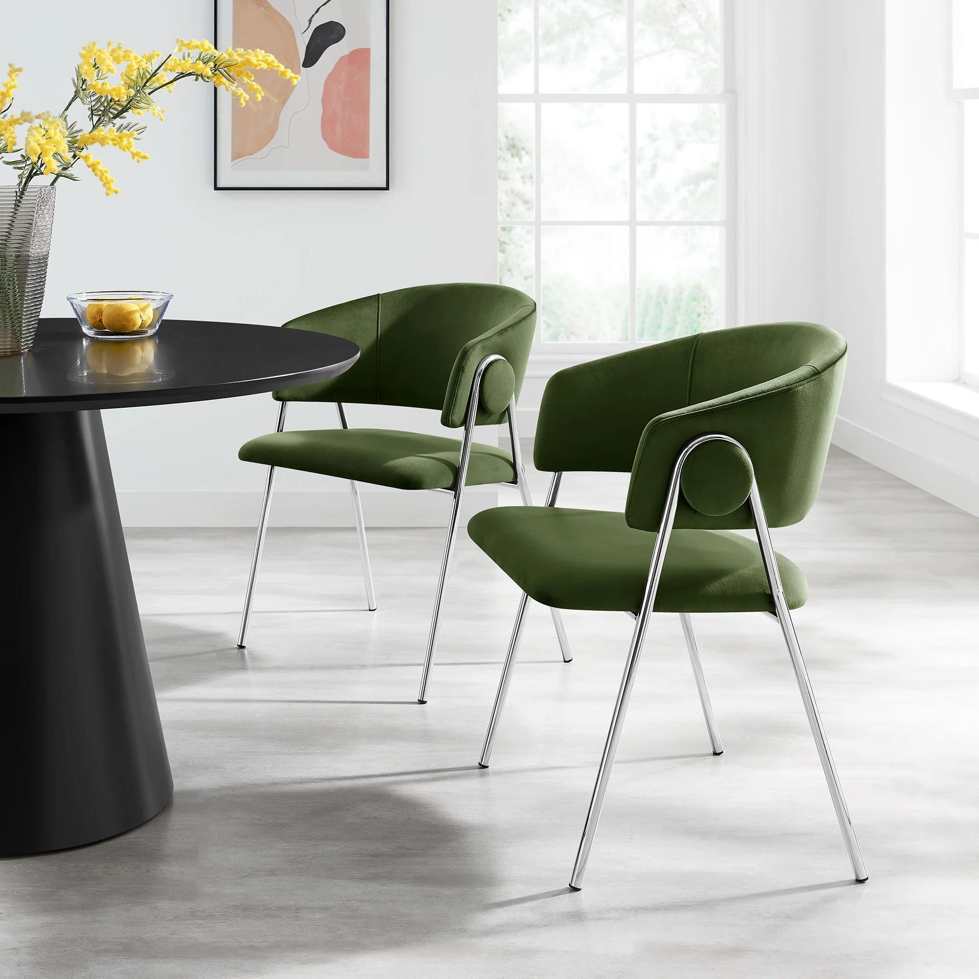 Nella Upholstered Performance Velvet Dining Chair Set of 2 by Modway - Image 38