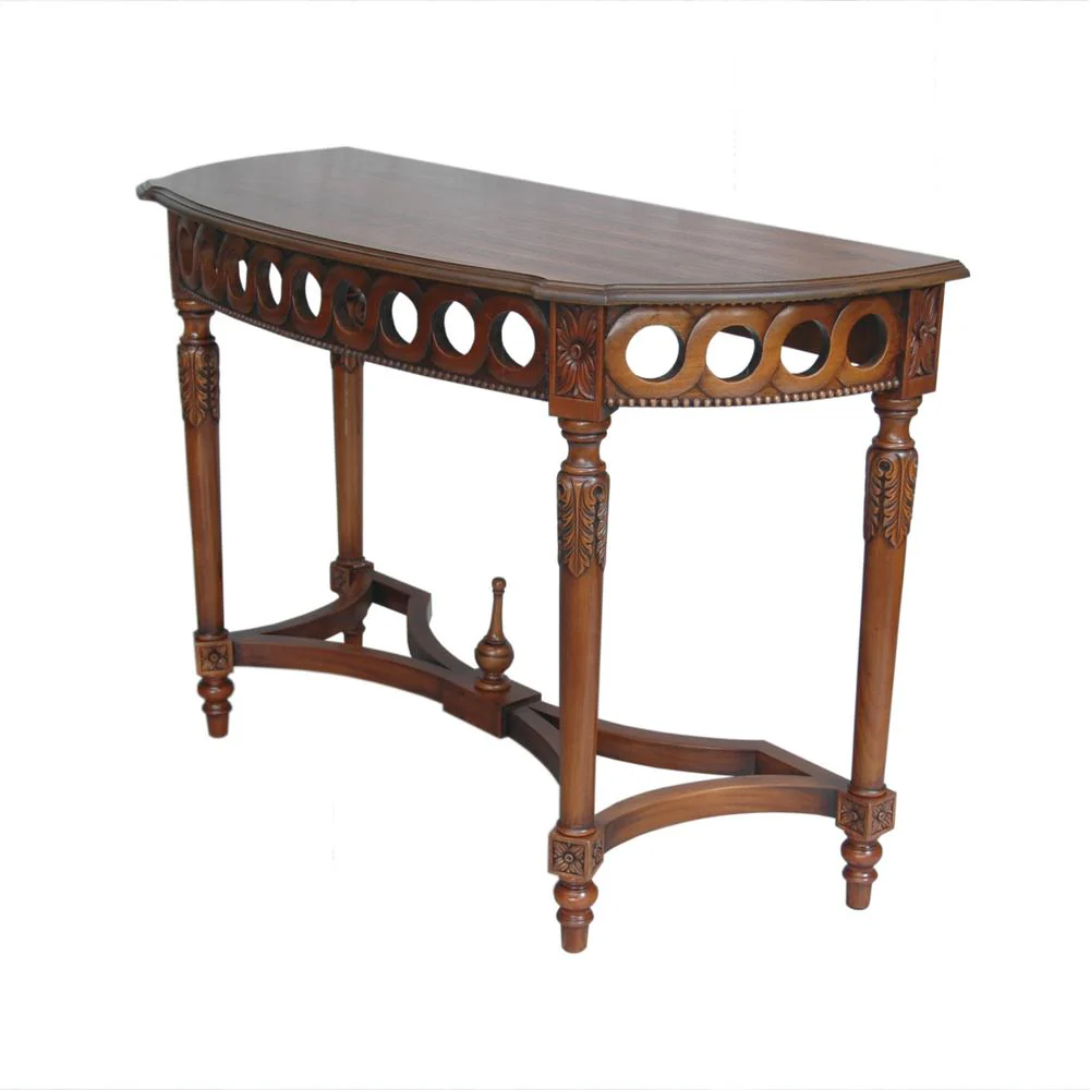 Neoclassical Demilune Console By Anderson Teak - Image 2