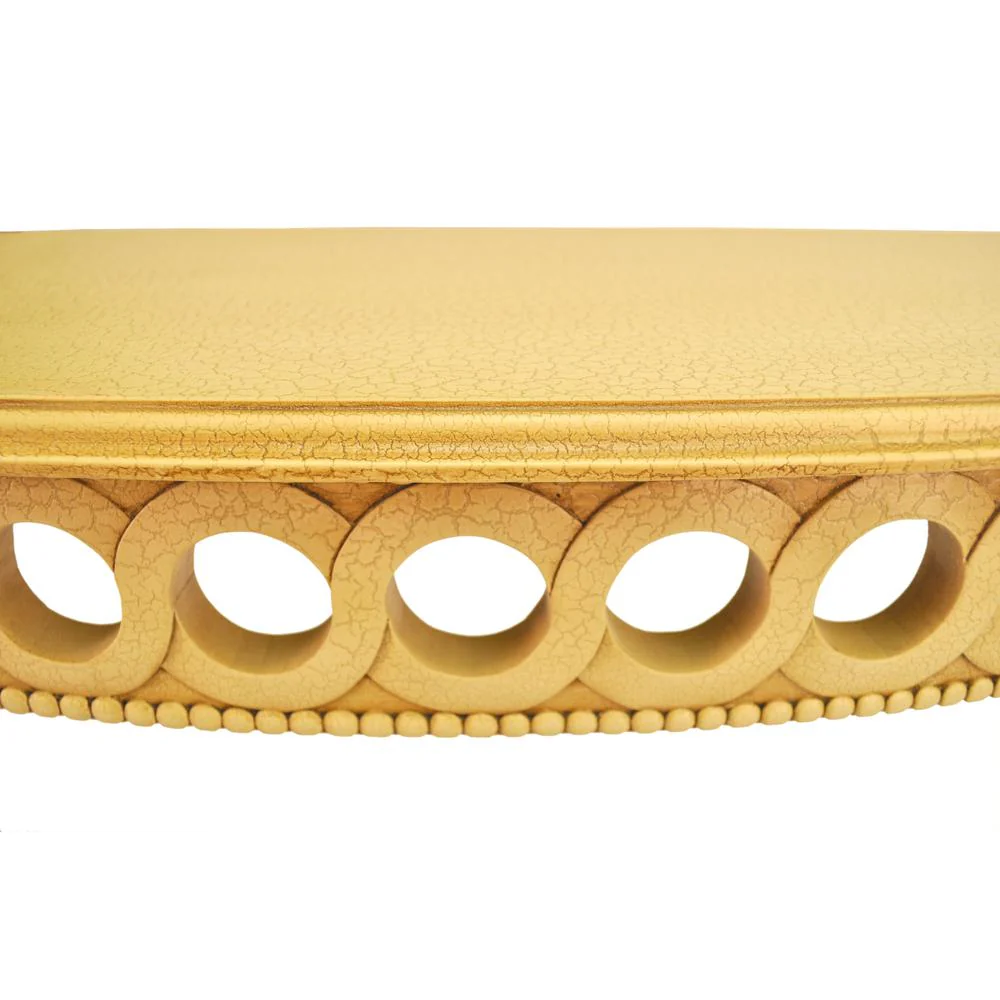 Neoclassical Demilune Console W/ Crackle Finish Table Top By Anderson Teak - Image 3