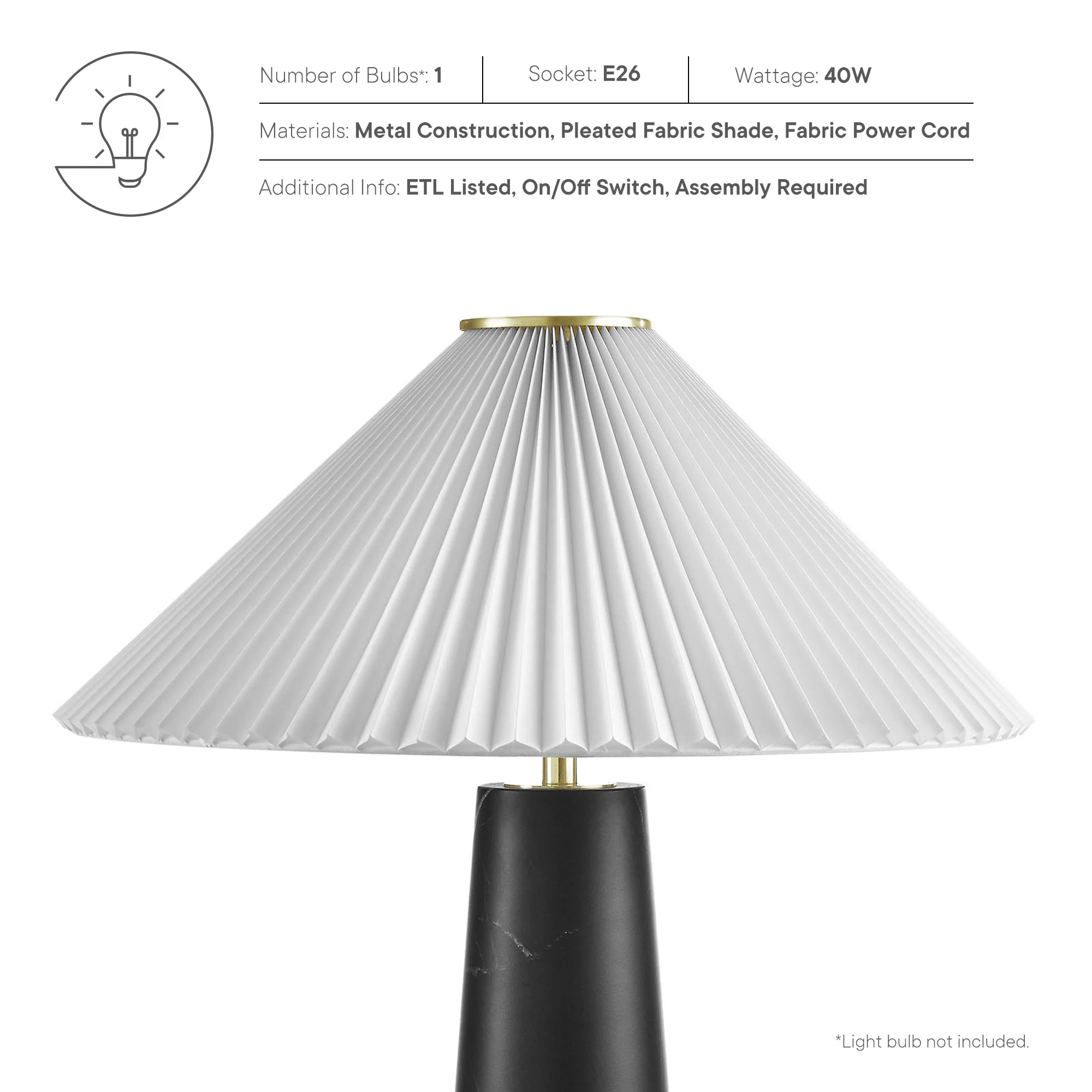 Nera Marble Table Lamp by Modway - Image 10