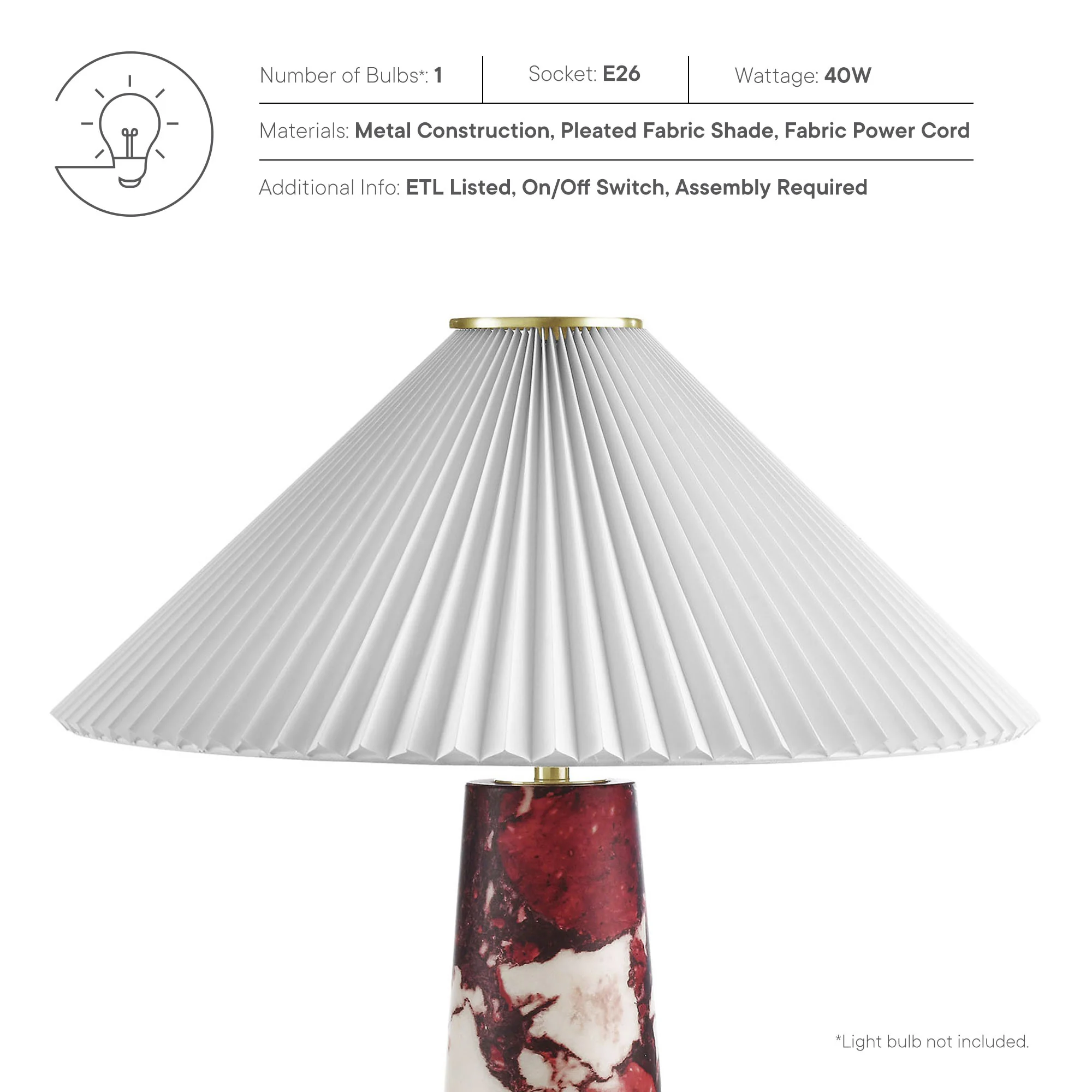 Nera Marble Table Lamp by Modway - Image 21