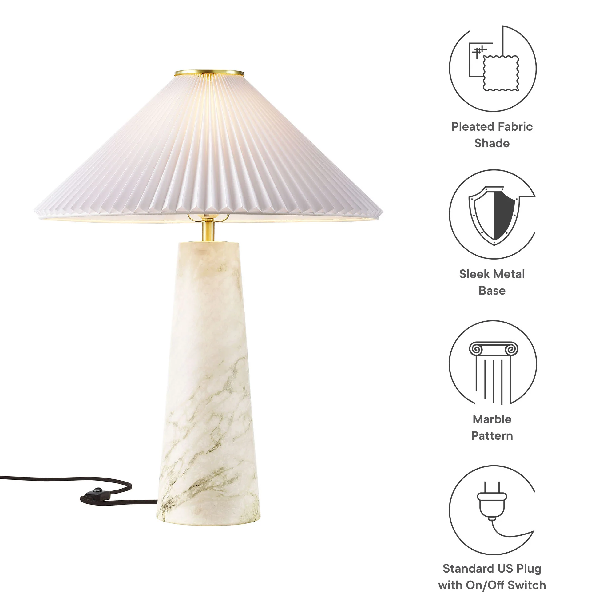 Nera Marble Table Lamp by Modway - Image 31