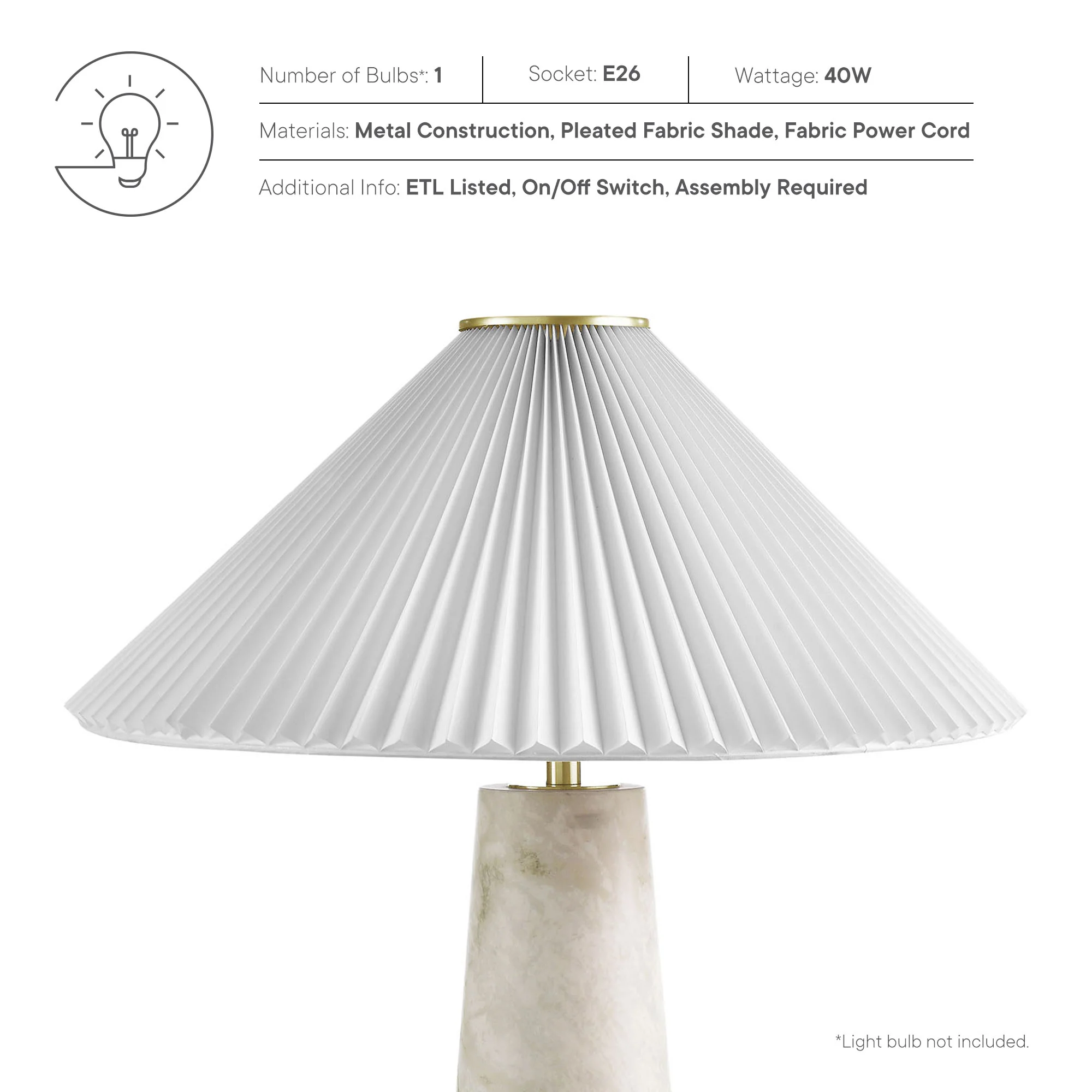 Nera Marble Table Lamp by Modway - Image 32
