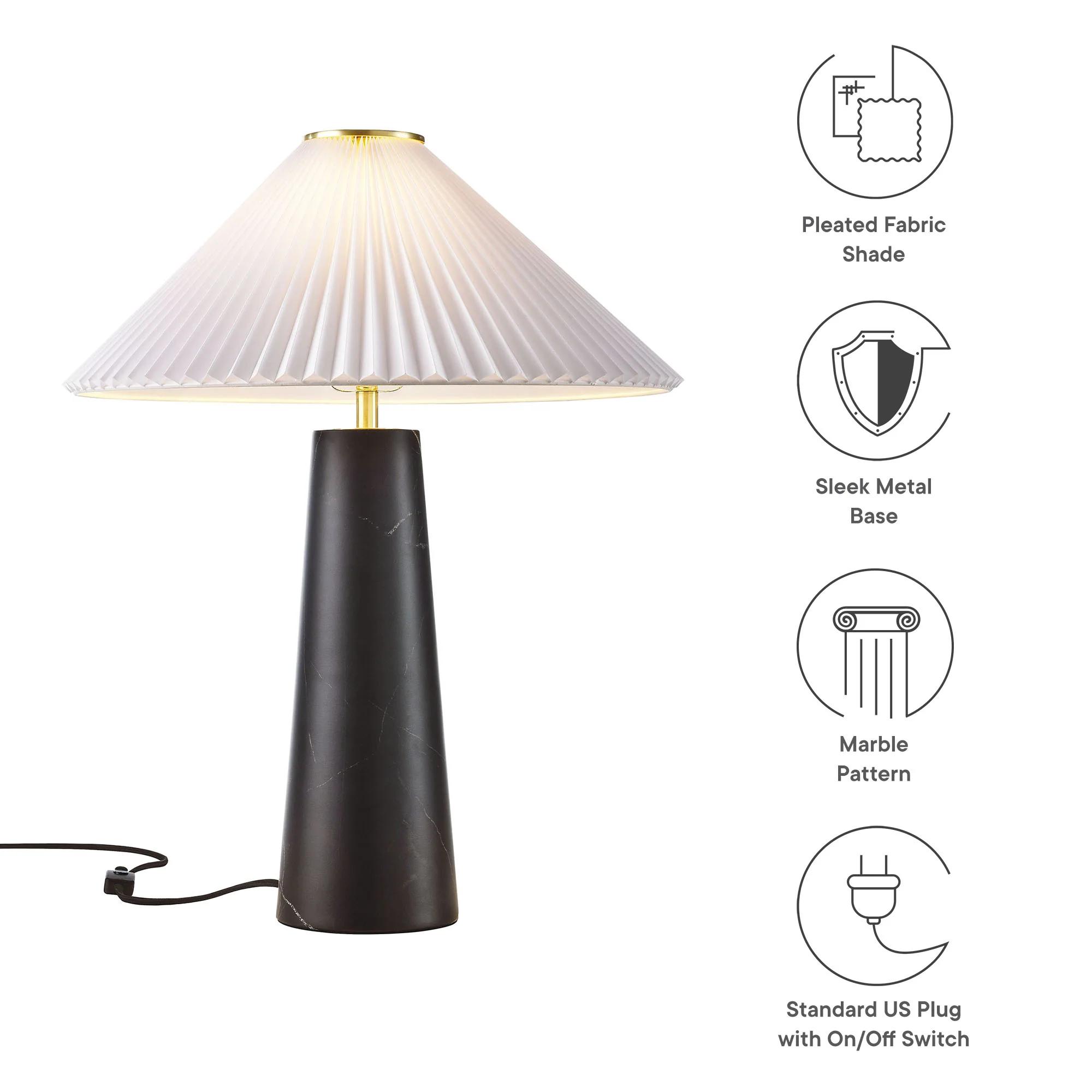 Nera Marble Table Lamp by Modway - Image 9