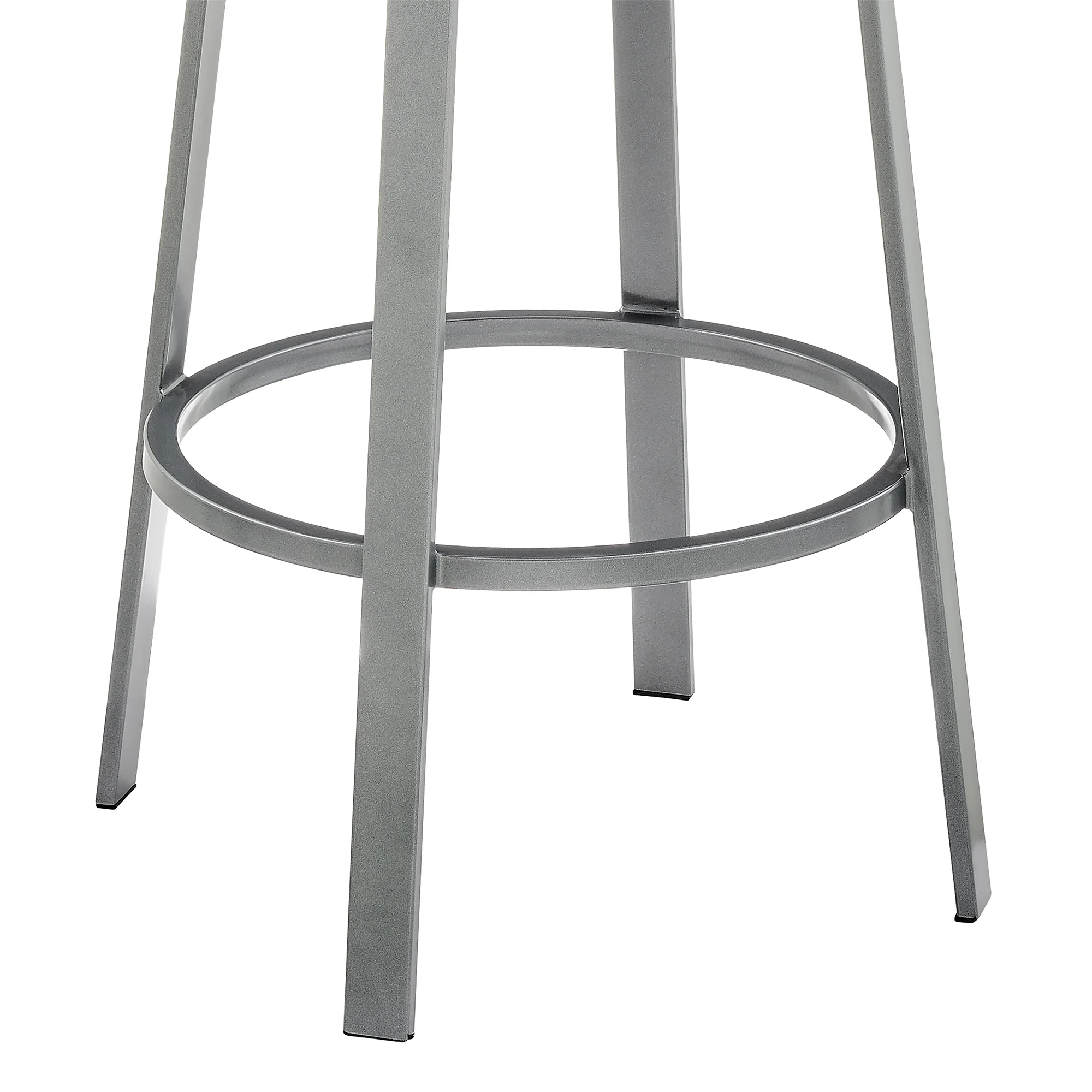 Neura Swivel Counter or Bar Stool in Cloud Finish with White Faux Leather By Armen Living - Image 8