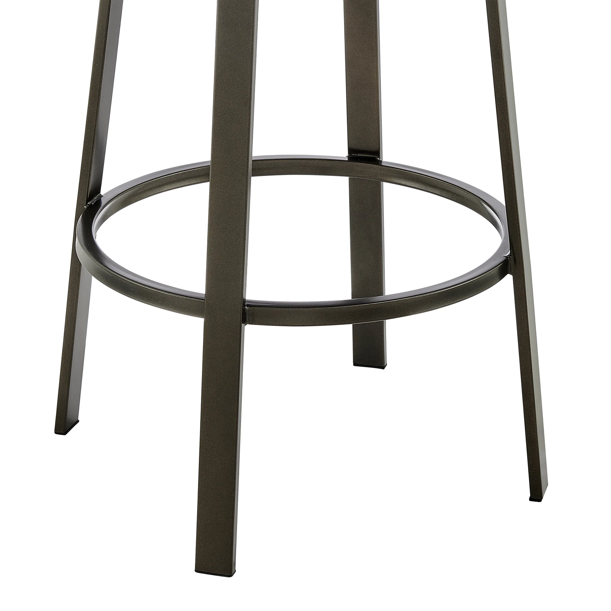 Neura Swivel Counter or Bar Stool in Mocha Finish with Brown Faux Leather By Armen Living - Image 8