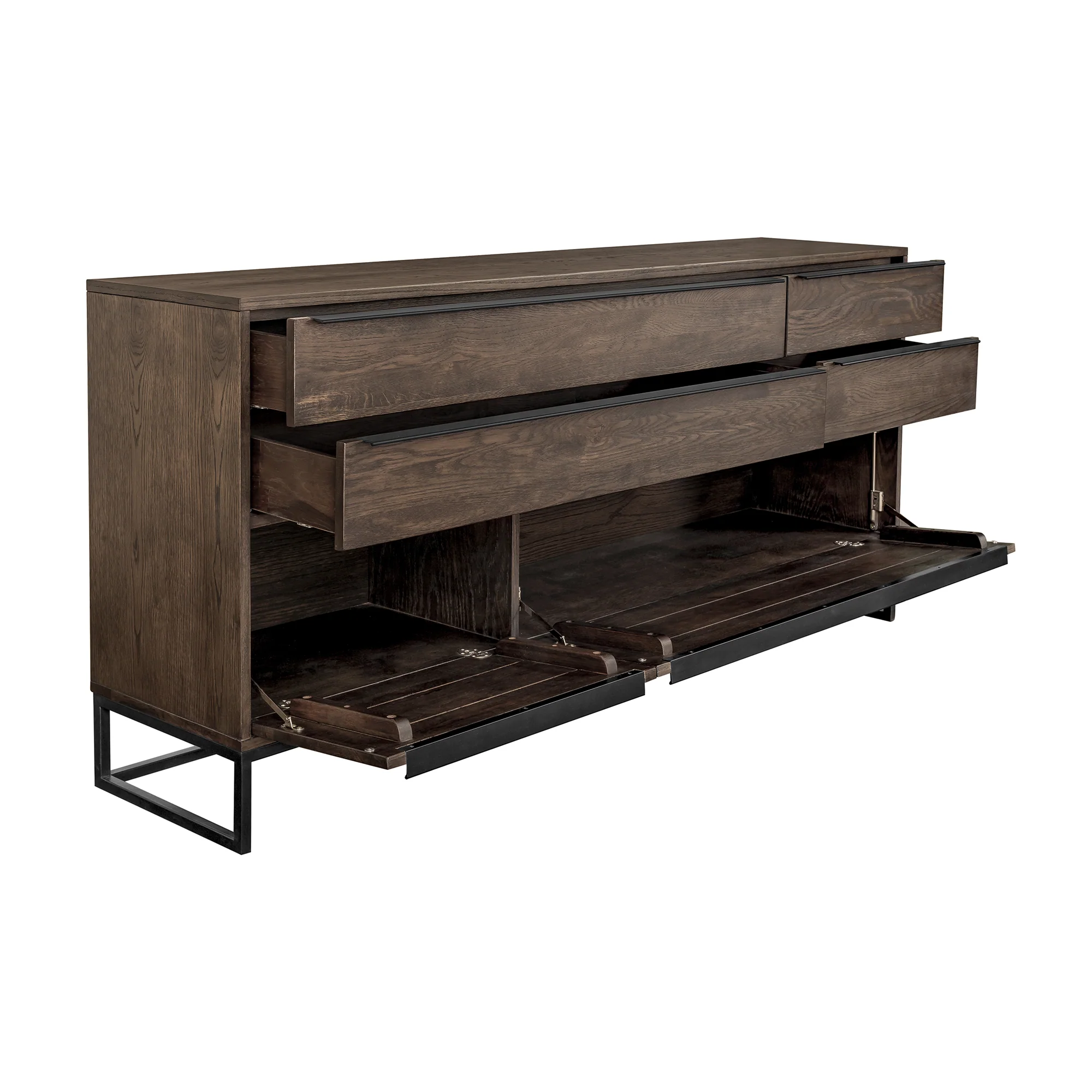 Nevada Rustic 2 piece set with Dining Table and Sideboard in Dark Brown By Armen Living - Image 6