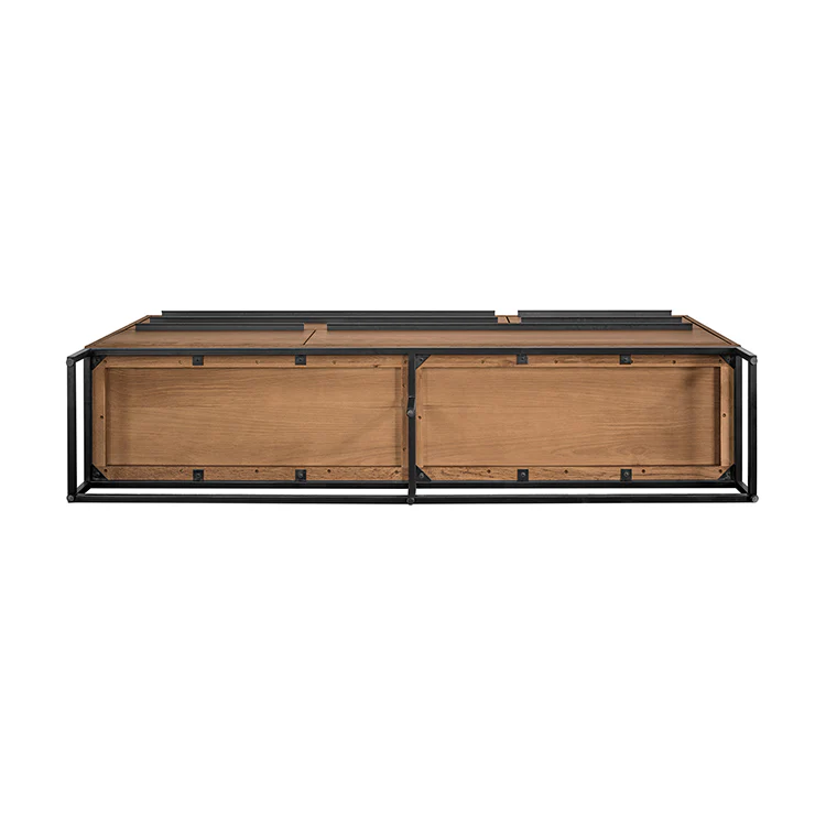 Nevada Rustic Oak Wood Sideboard In Balsamico By Armen Living - Image 4