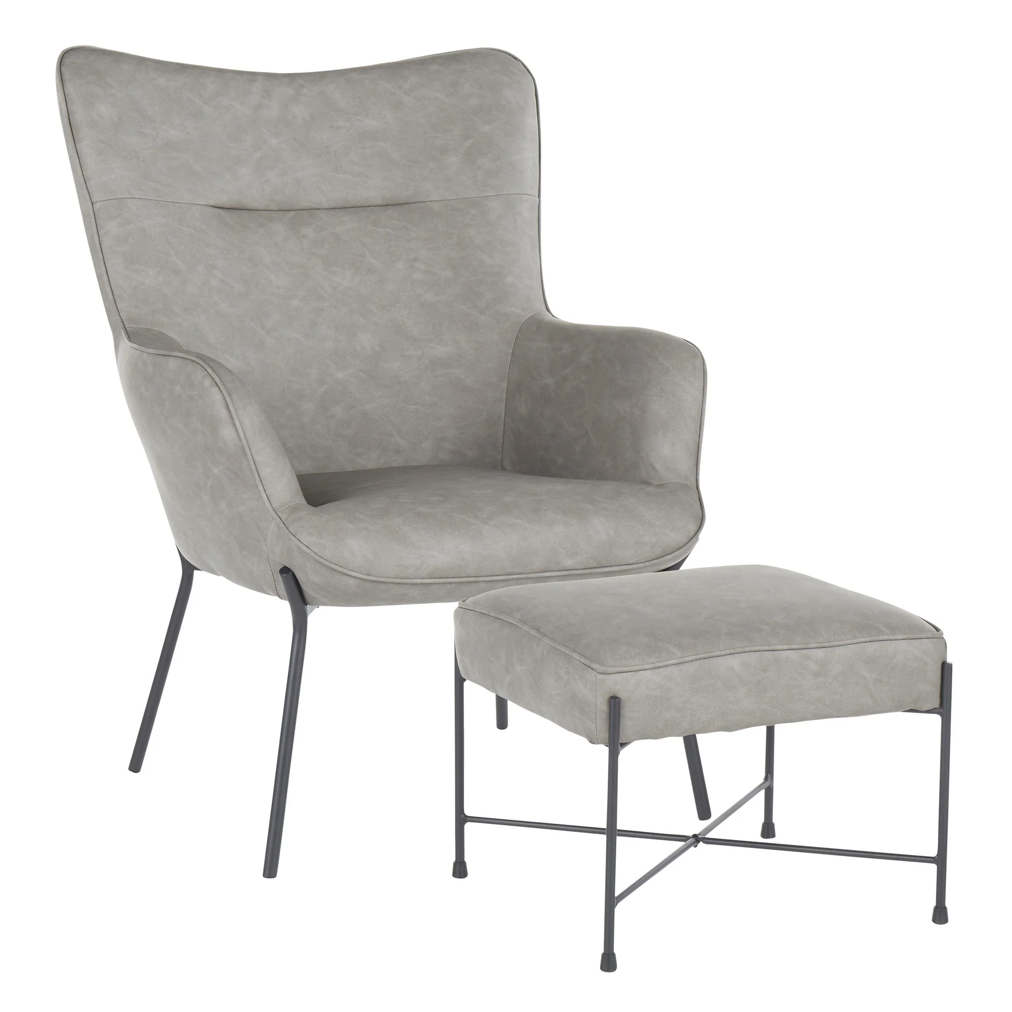 LumiSource Izzy Lounge Chair + Ottoman Set - Image 8