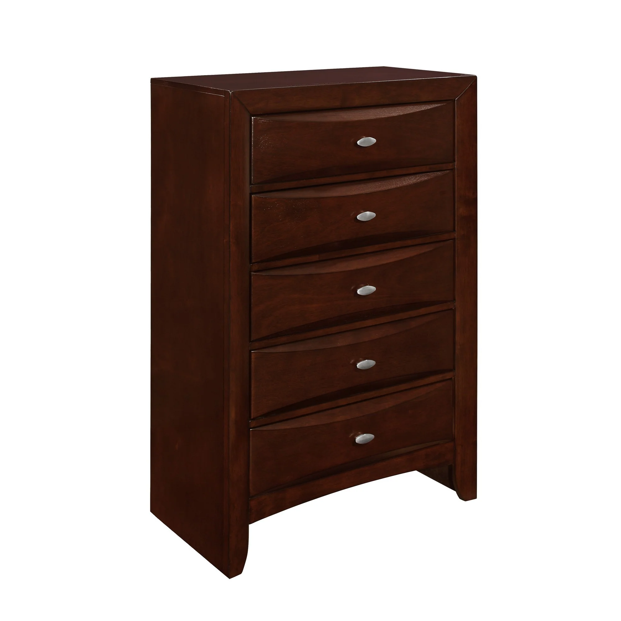 New Merlot Chest With 5 Chambared Drawer By Homeroots - Image 3