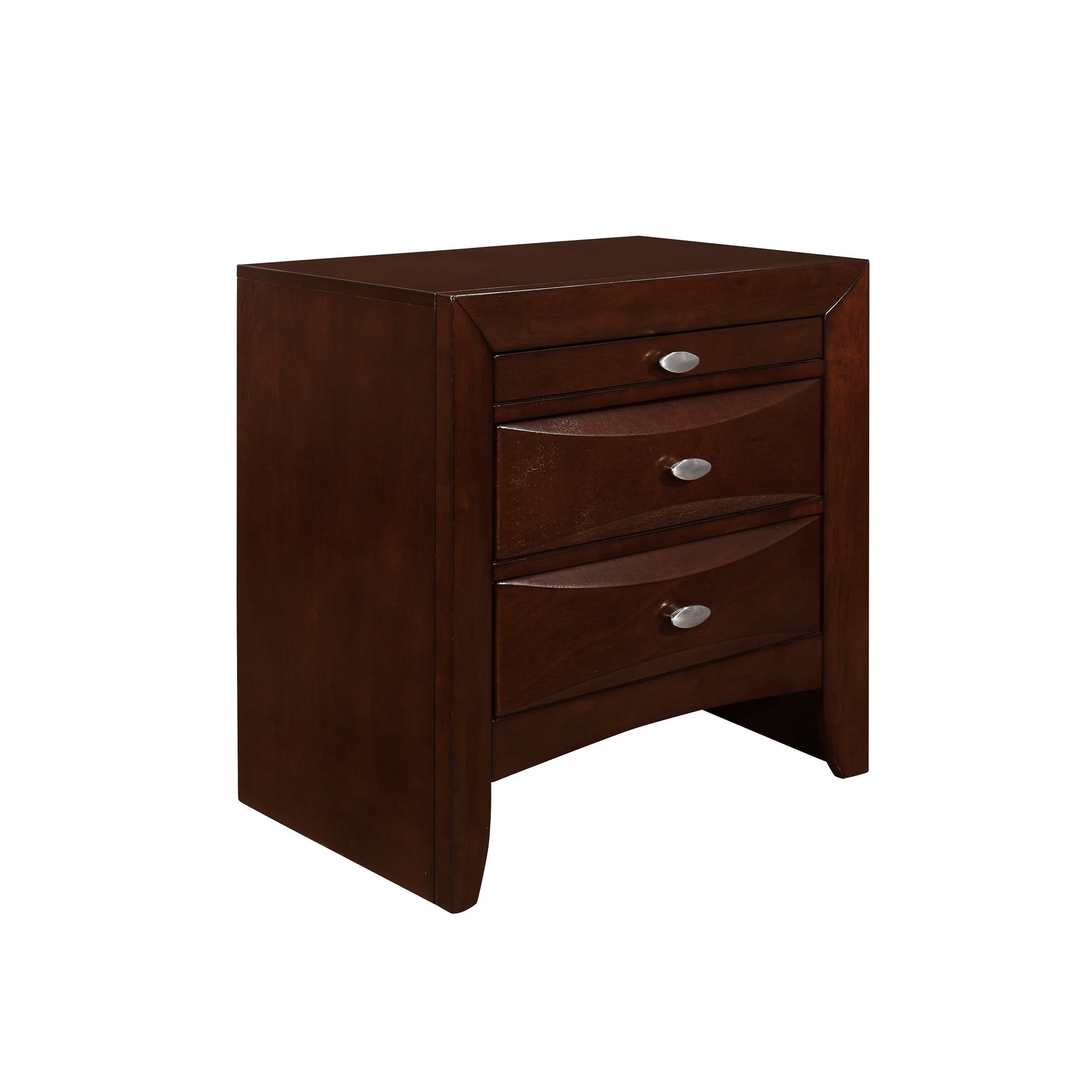 New Merlot Nightstand With 2 Chambered Drawer By Homeroots - Image 3