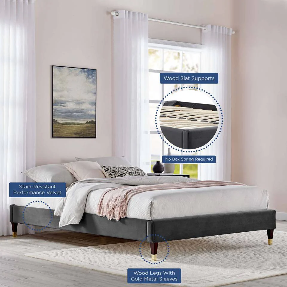 Modway Harlow Full Performance Velvet Platform Bed Frame - MOD-6269 - Image 7