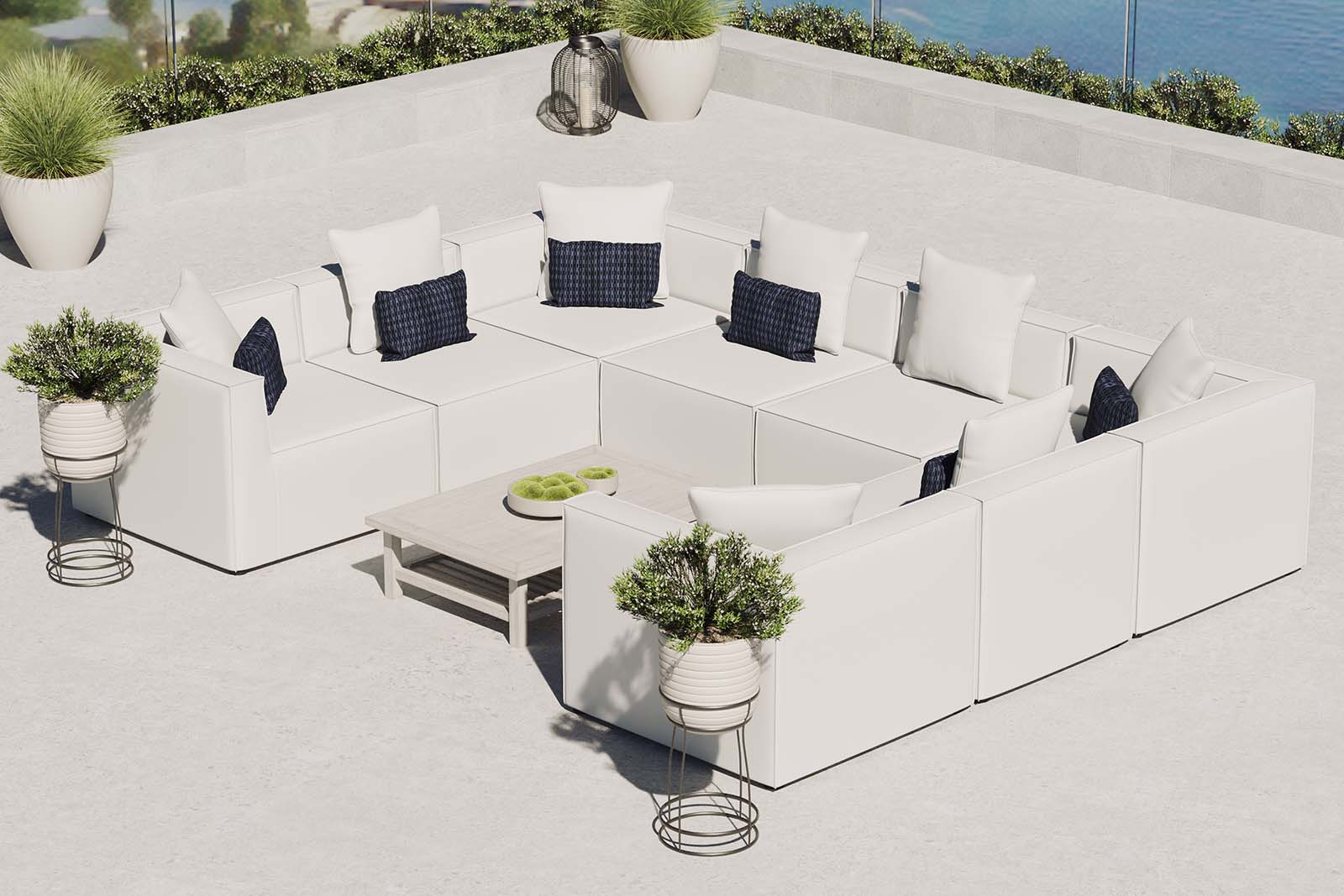 Modway Saybrook Outdoor Patio Upholstered 8-Piece Sectional Sofa - EEI-4388 - Image 11