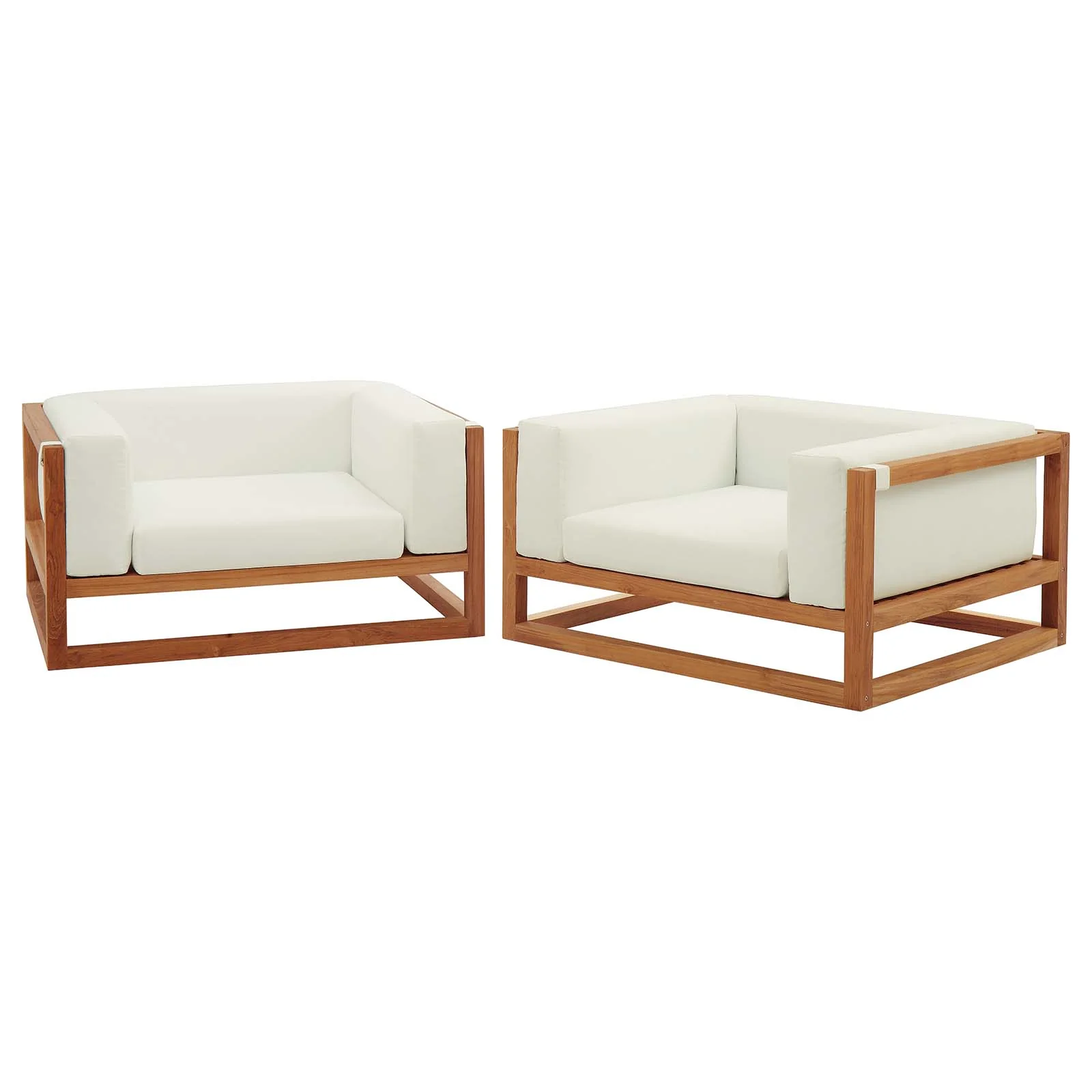 Newbury 2 Piece Outdoor Patio Premium Grade A Teak Wood Set By Modway - EEI-3627 - Image 2