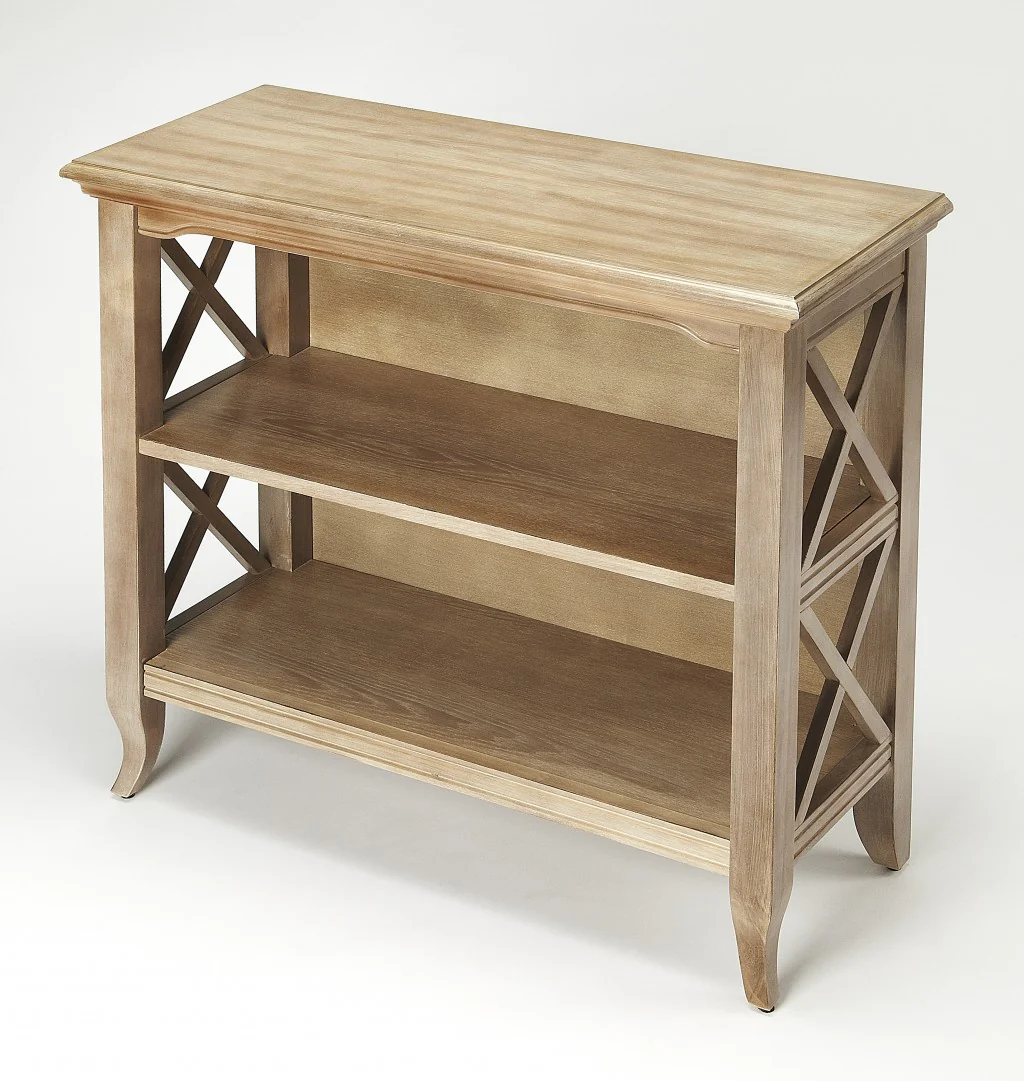 Newport Driftwood Low Bookcase By Homeroots - Image 2