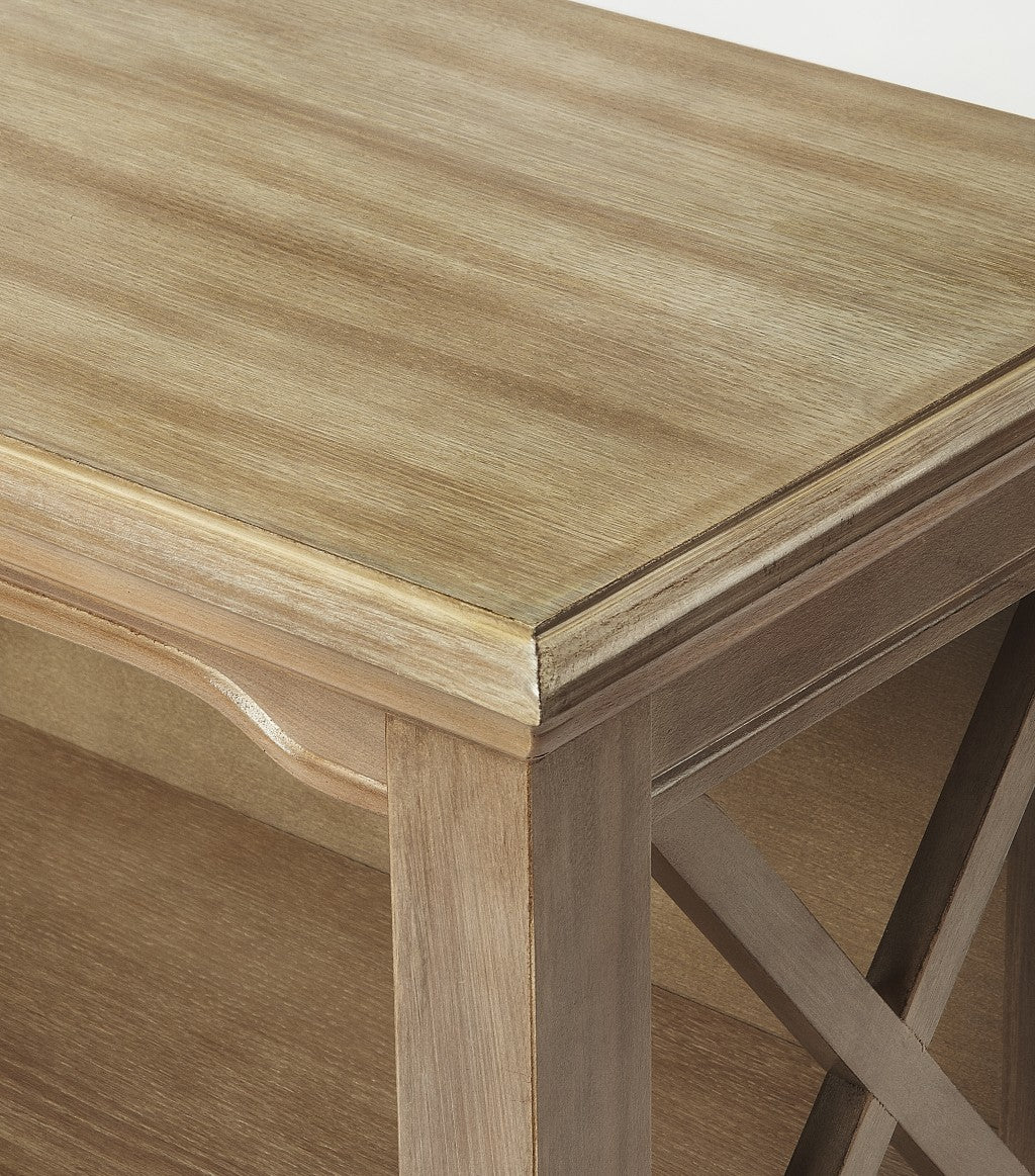 Newport Driftwood Low Bookcase By Homeroots - Image 4