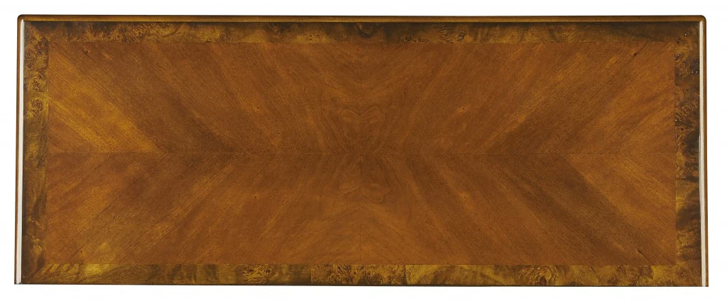 Newport Olive Ash Burl Low Bookcase By Homeroots - Image 2