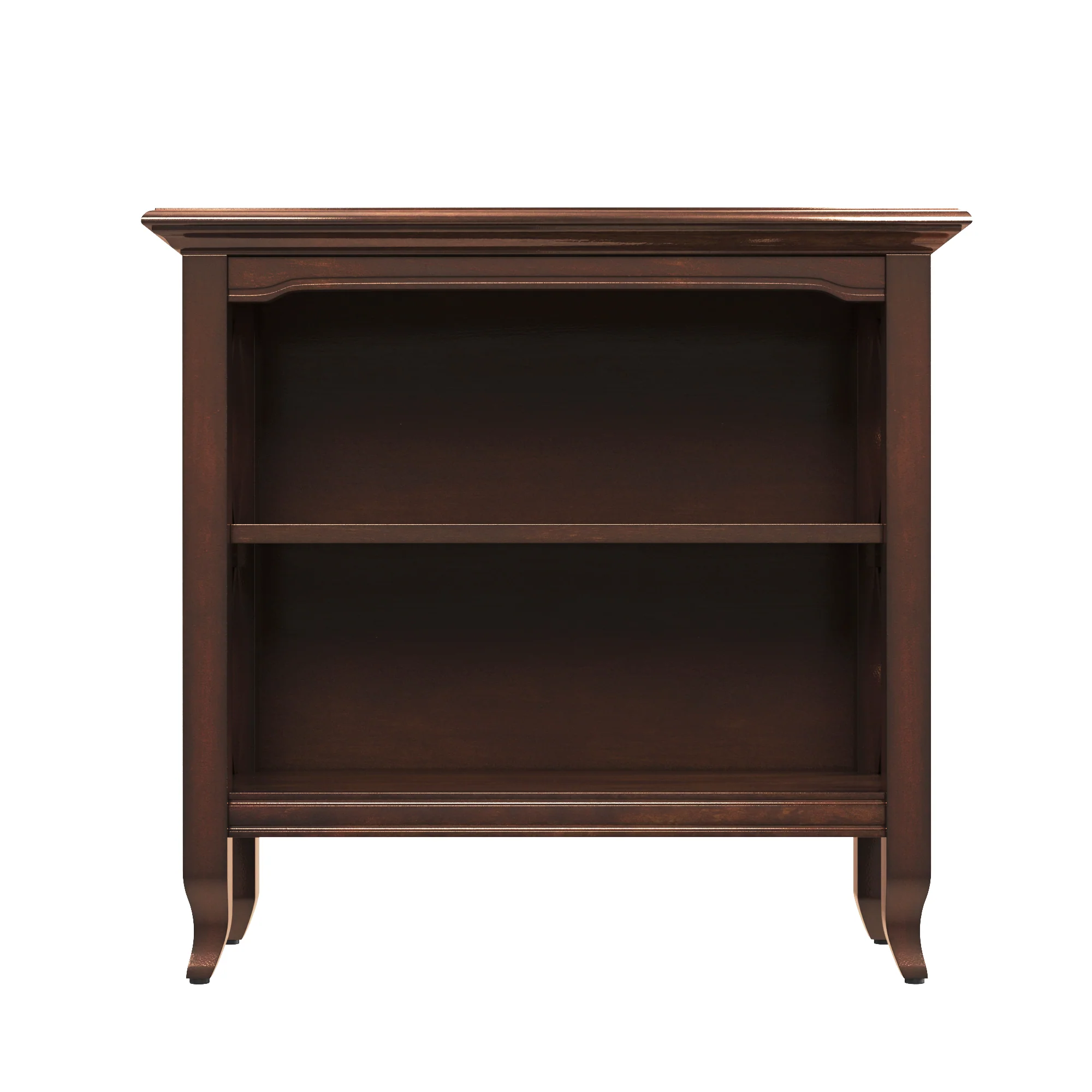 Newport Plantation Cherry Low Bookcase By Homeroots - Image 3