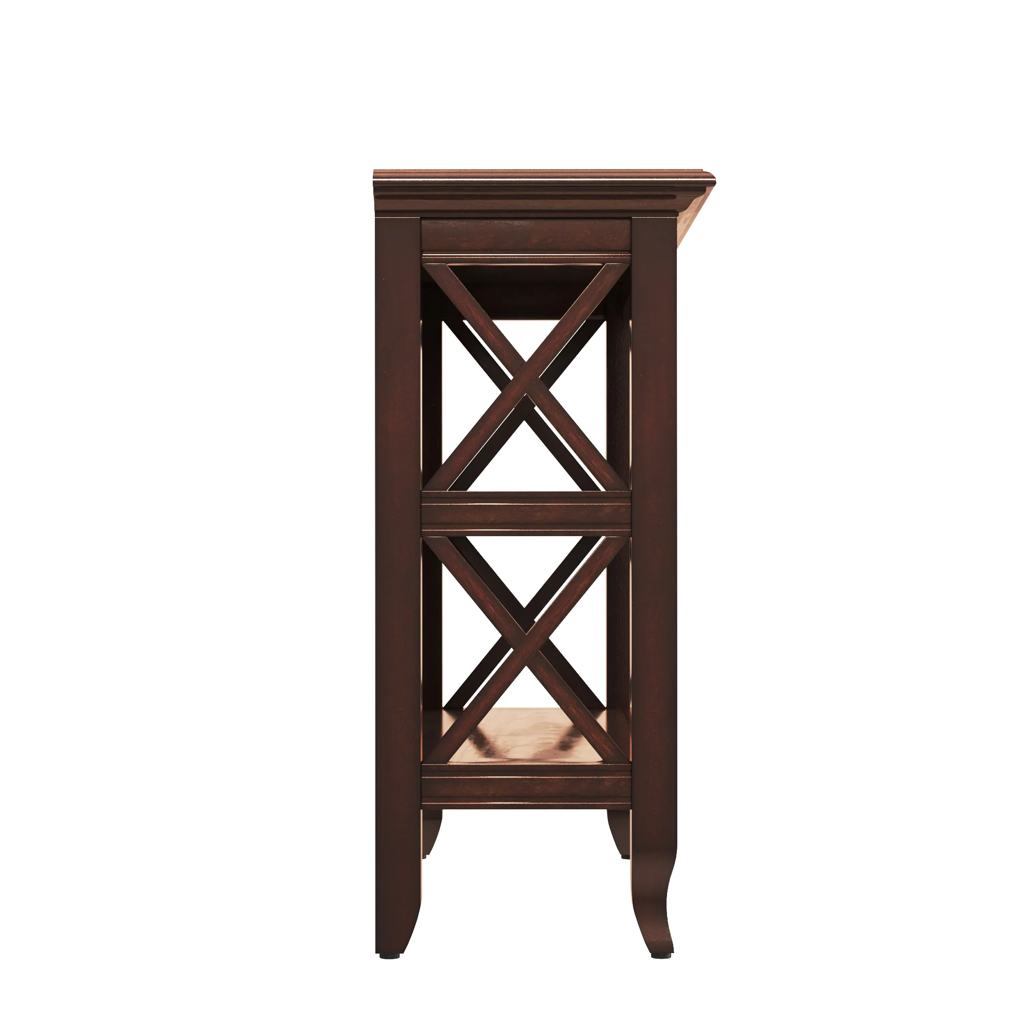 Newport Plantation Cherry Low Bookcase By Homeroots - Image 4