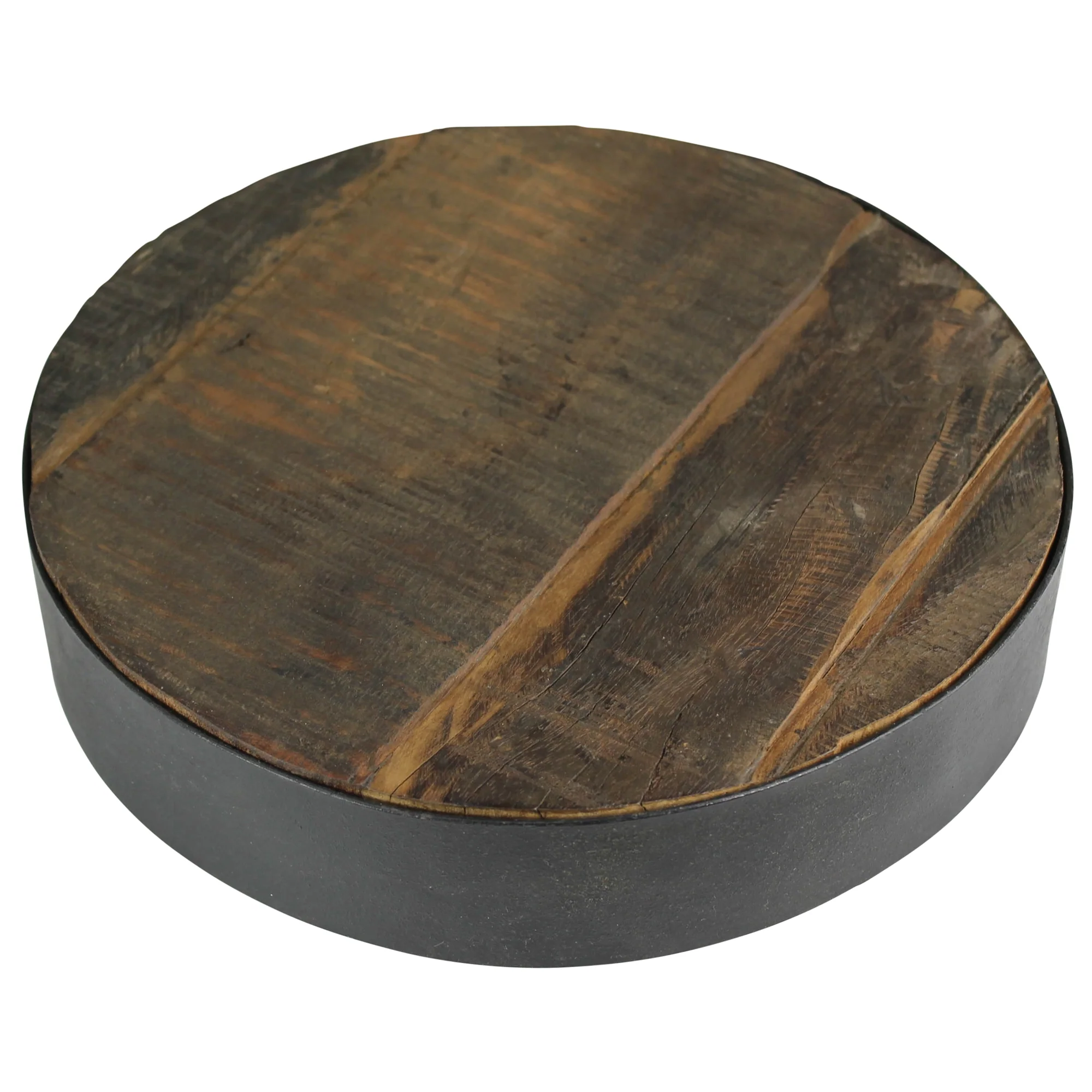 Newton Round Riser with Iron Band, ReclaiMedium Wood - Small Set Of 2 By HomArt - Image 3