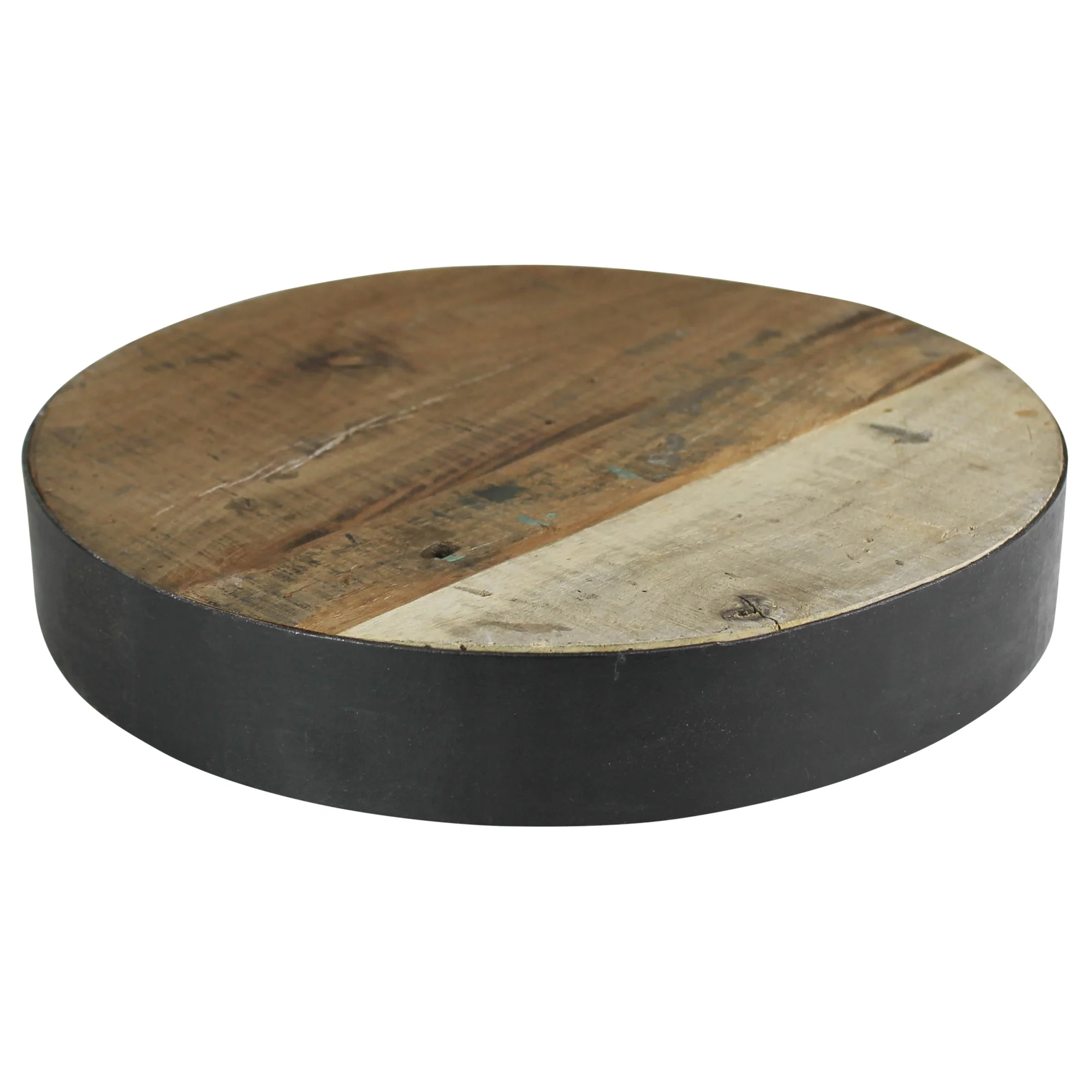 Newton Round Riser with Iron Band, ReclaiMedium Wood - Small Set Of 2 By HomArt - Image 7