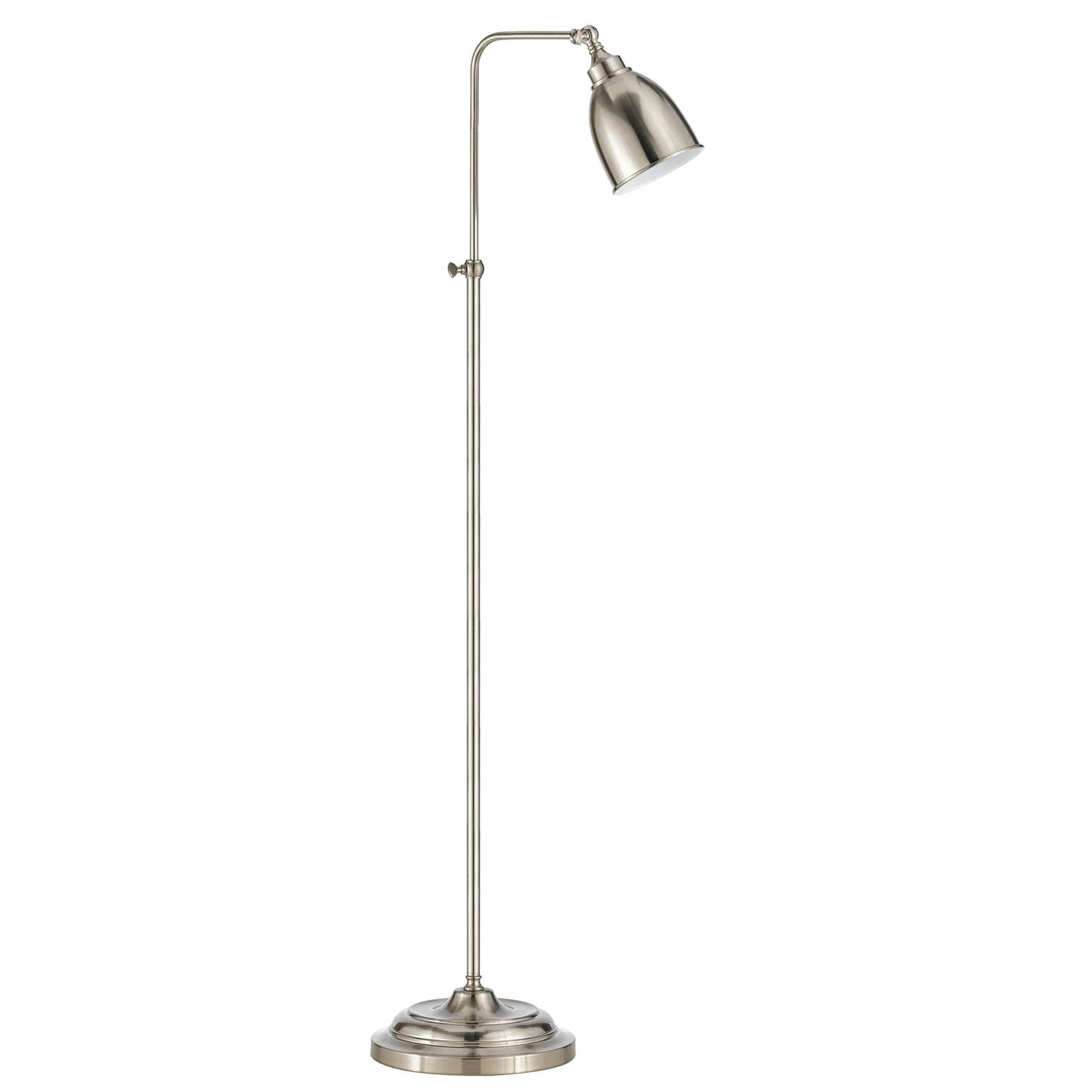 Nickel Adjustable Traditional Shaped Floor Lamp With Nickel Dome Shade By Homeroots - Image 6