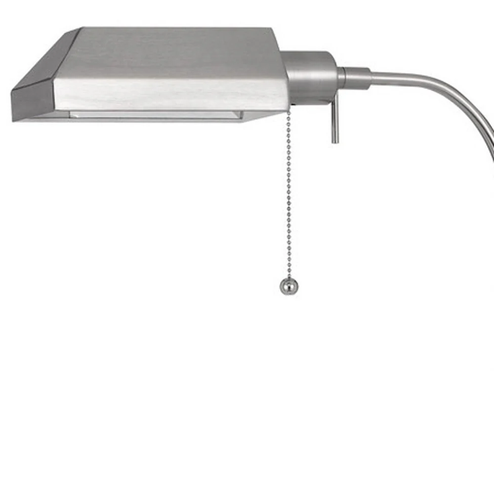 Nickel Adjustable Traditional Shaped Floor Lamp With Nickel Square Shade By Homeroots - Image 6