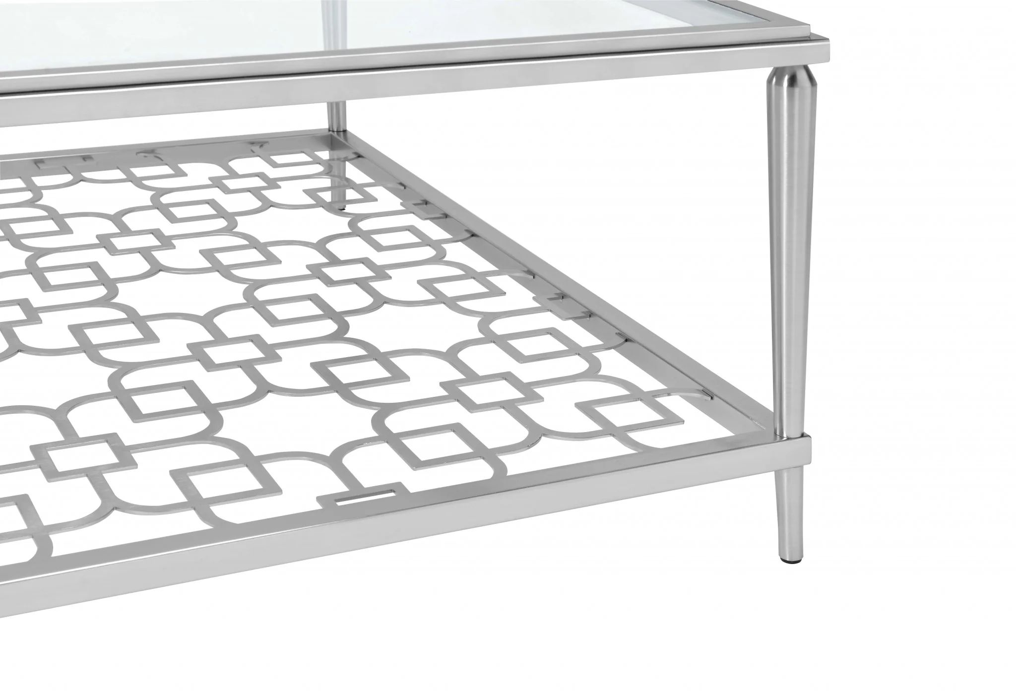 Nickel & Clear Glass Coffee Table By Homeroots - Image 2