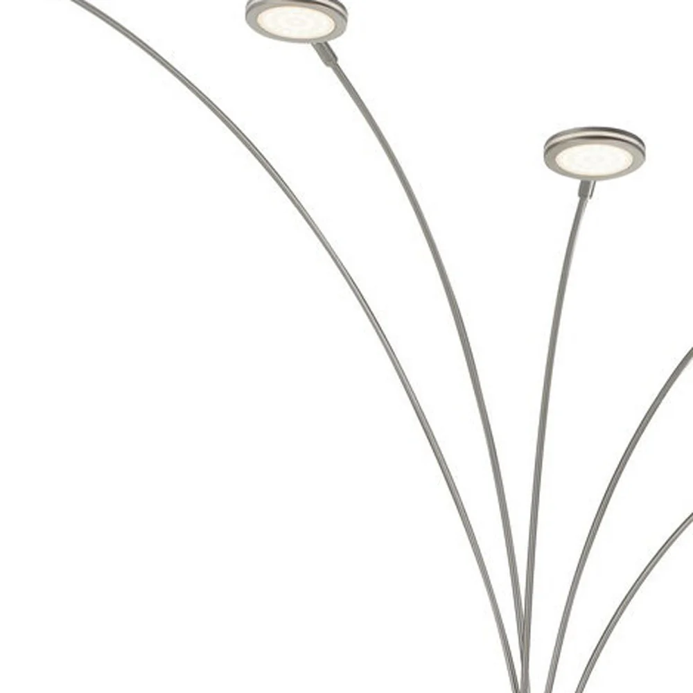 Nickel Five Light Led Arc Floor Lamp By Homeroots - Image 4