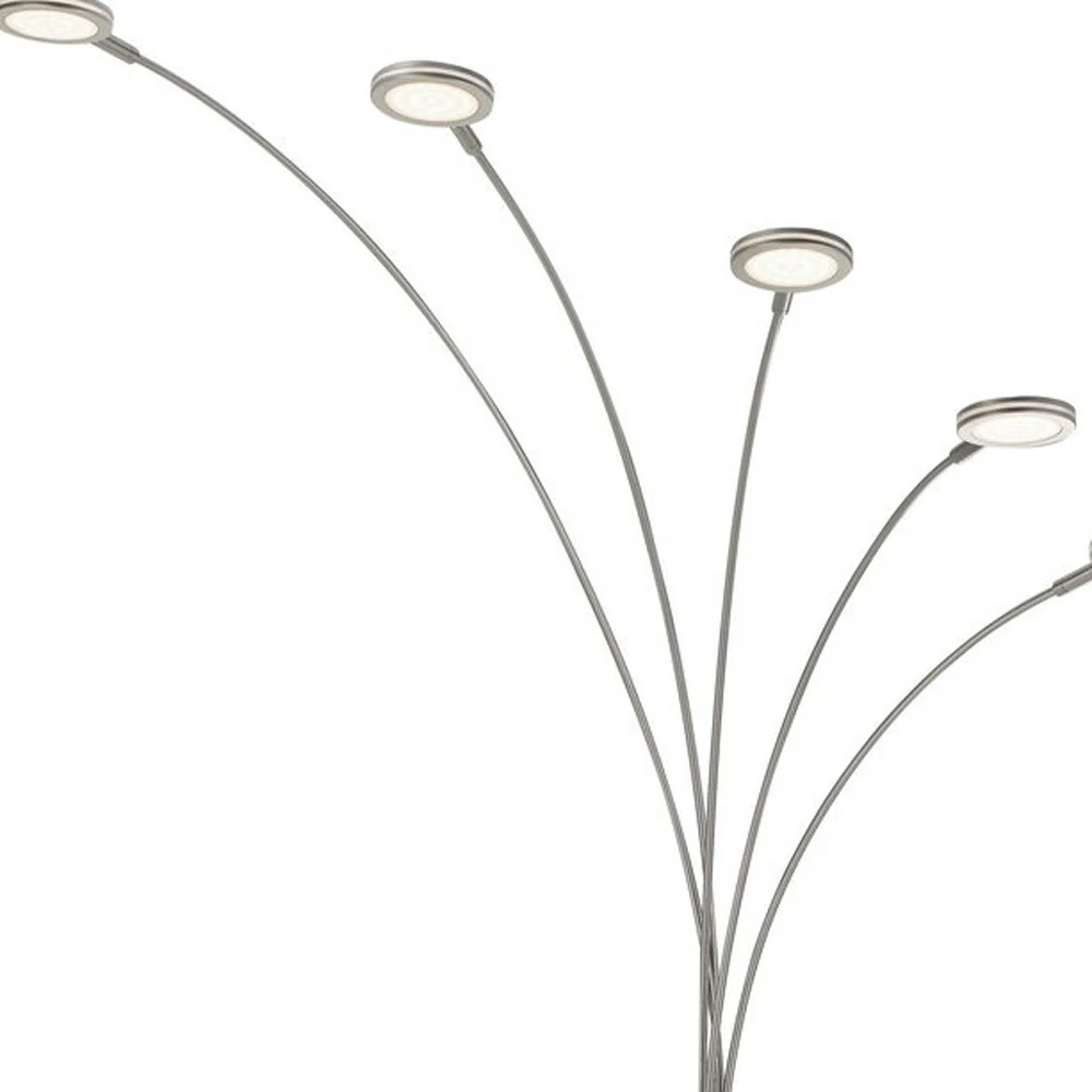 Nickel Five Light Led Arc Floor Lamp By Homeroots - Image 5