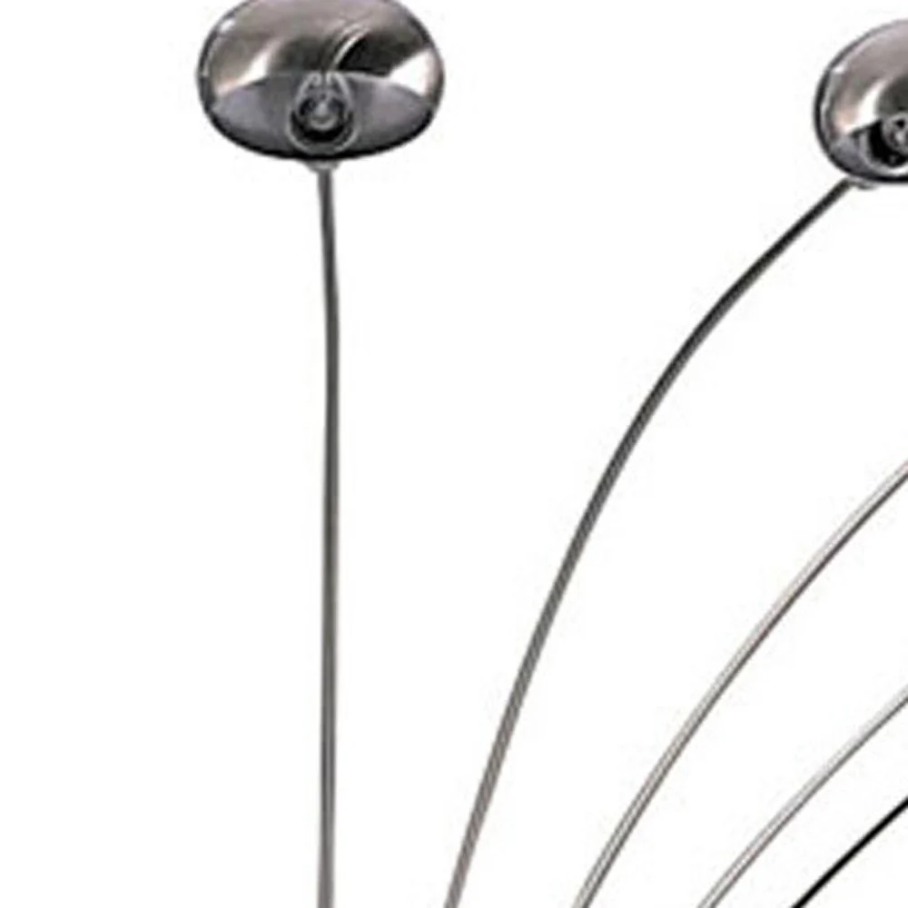 Nickel Five Lights Arc Floor Lamp With Nickel Dome Shade By Homeroots - Image 4
