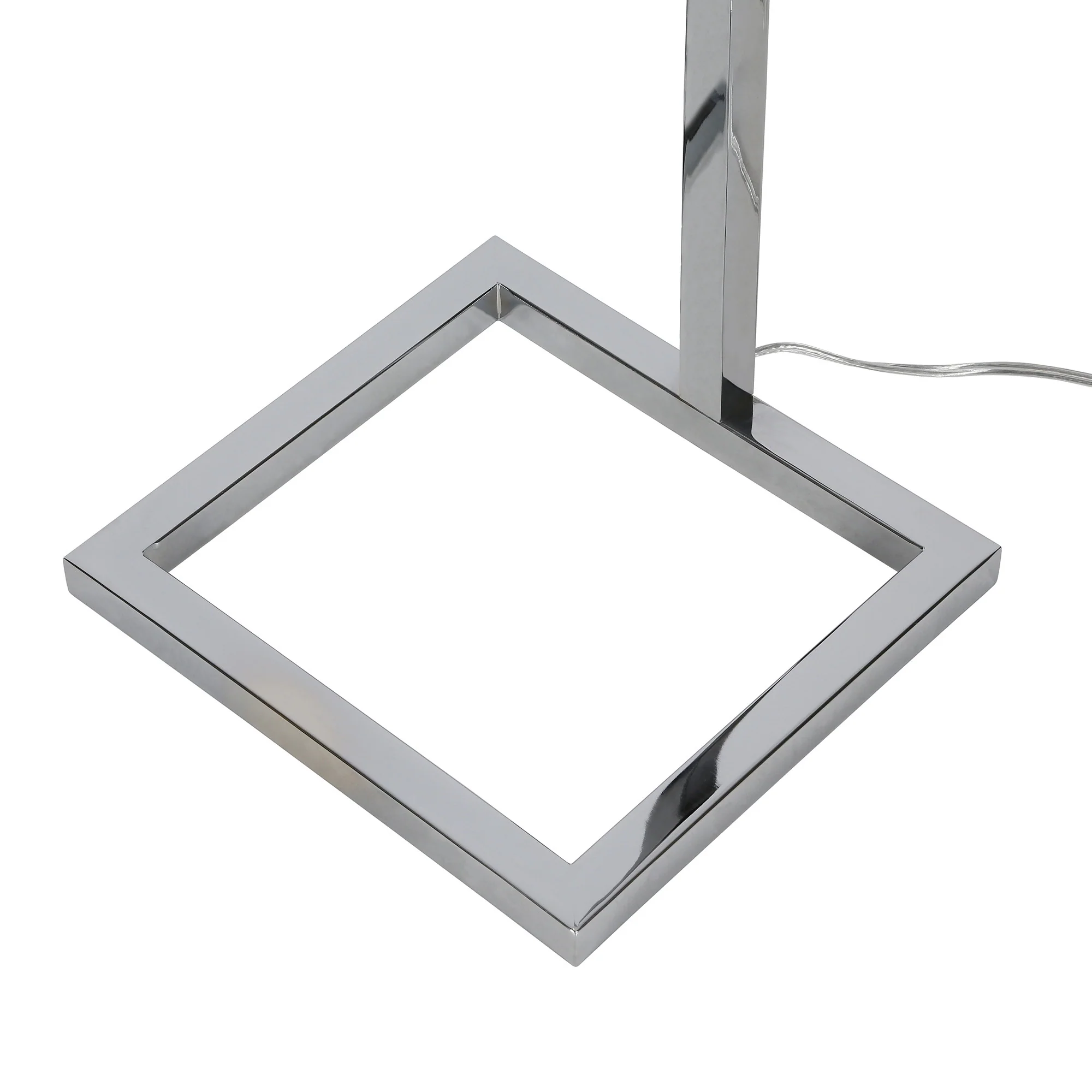 Nickel Floor Lamp With White Frosted Glass Rectangular Shade By Homeroots - Image 4
