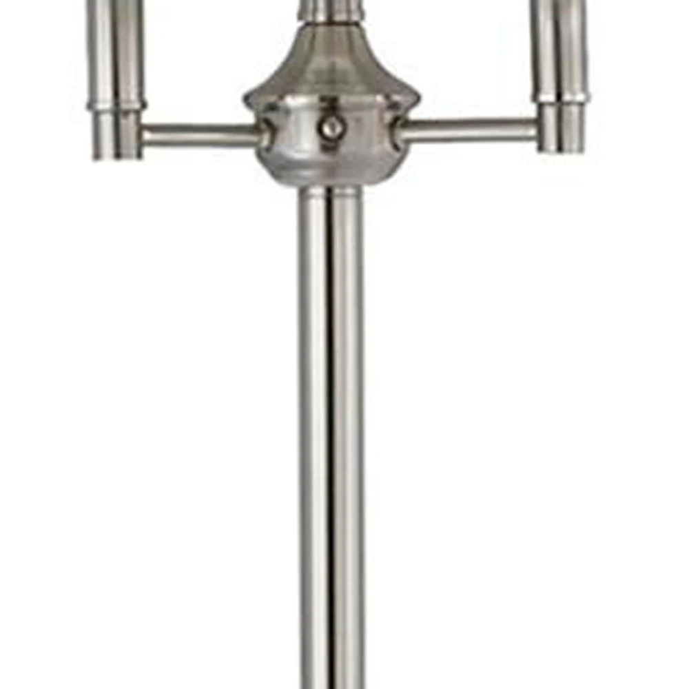 Nickel Four Light Traditional Shaped Floor Lamp With White Square Shade By Homeroots - Image 4