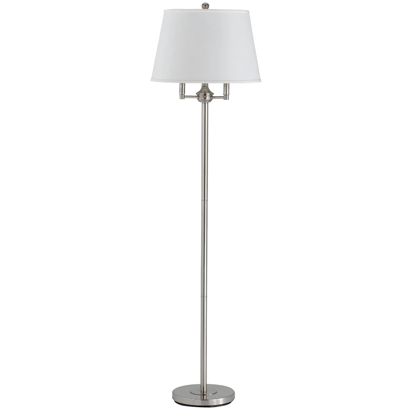 Nickel Four Light Traditional Shaped Floor Lamp With White Square Shade By Homeroots - Image 6
