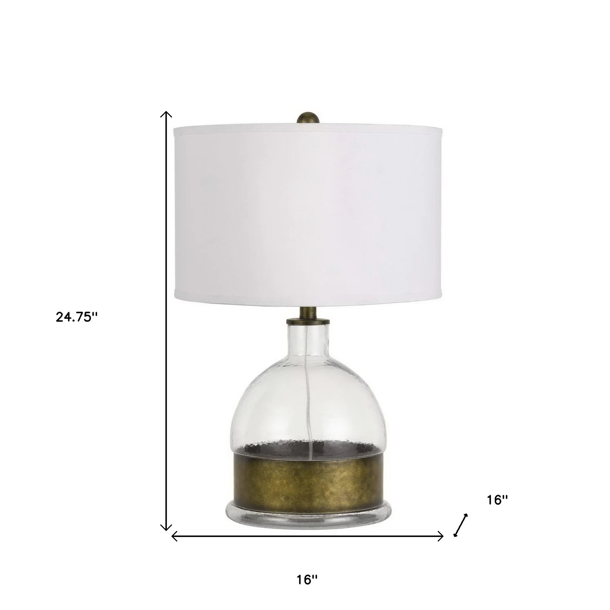 Nickel Glass Globe Table Lamp With White Drum Shade By Homeroots - Image 4