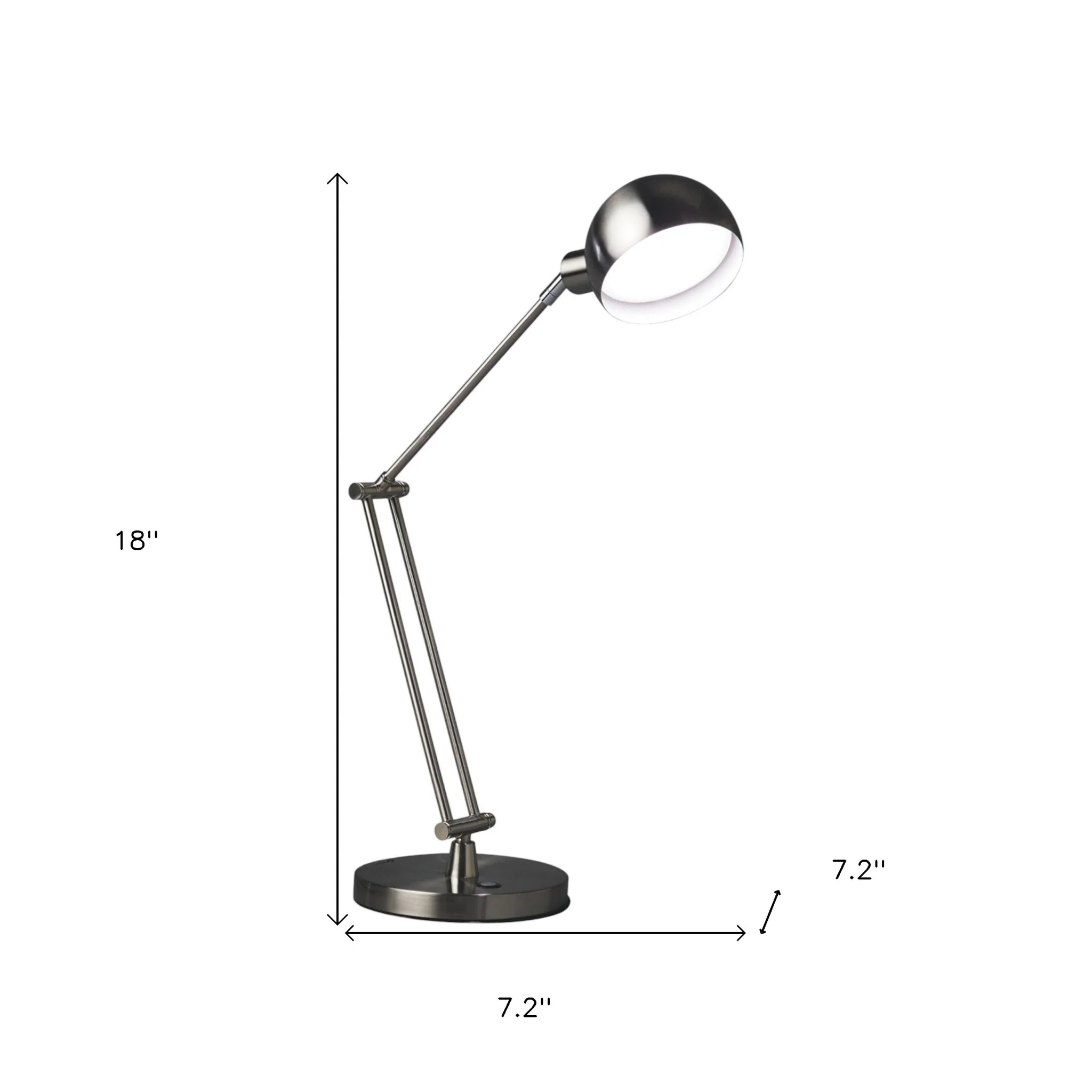 Nickel Metal Adjustable Swing Arm LED Desk Lamp With USB By Homeroots - Image 5