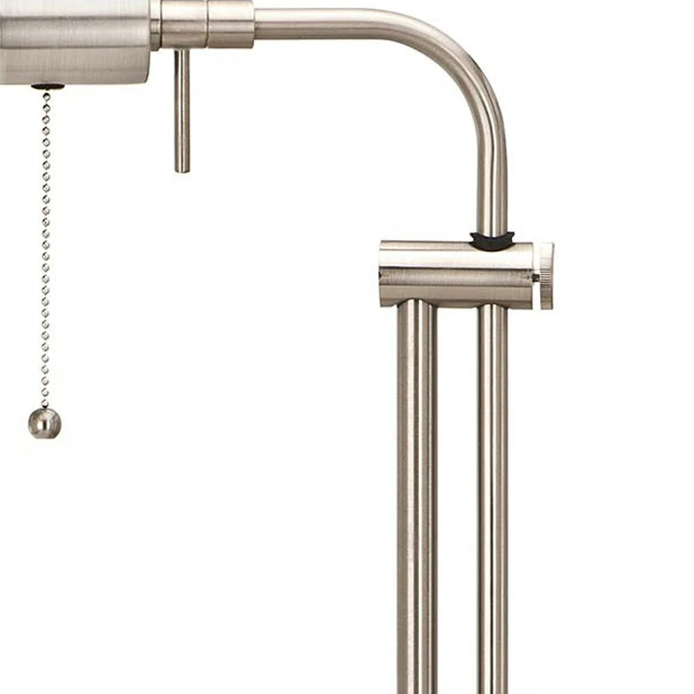 Nickel Metal Adjustable Table Lamp With Nickel Rectangular Shade By Homeroots - Image 5