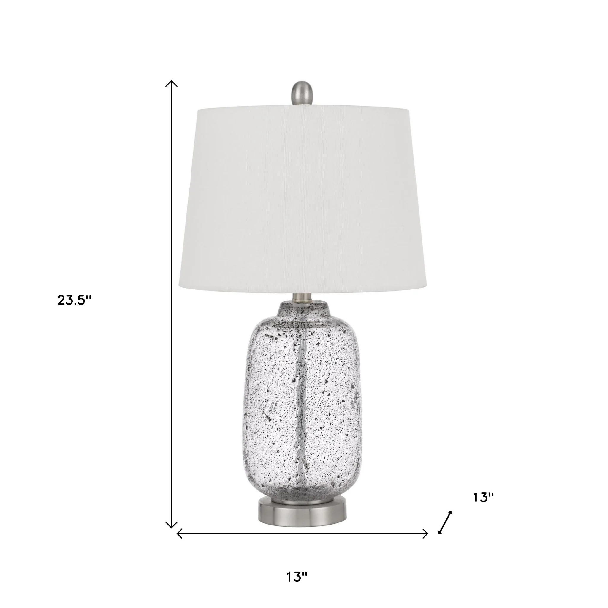 Nickel Metal Cylinder Table Lamp With White Empire Shade By Homeroots - Image 2