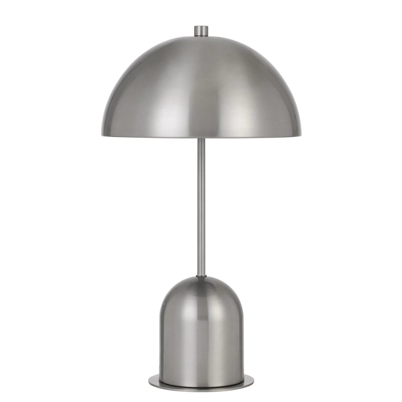 Nickel Metal Desk Table Lamp With Nickel Dome Shade By Homeroots - Image 4