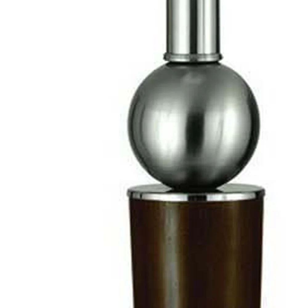 Nickel Metal Geometric USB Table Lamp With White Empire Shade By Homeroots - Image 5