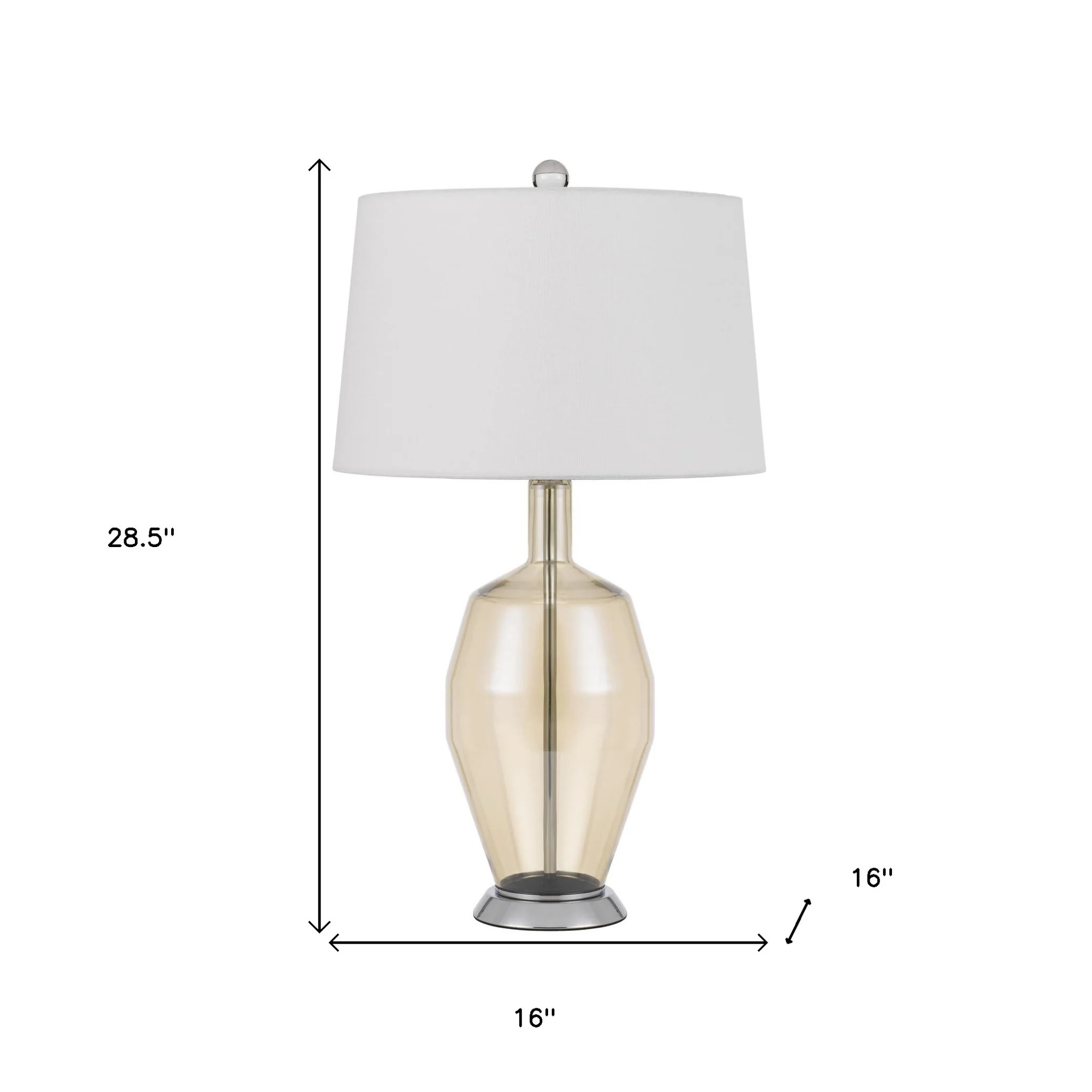 Nickel Metal Round Table Lamp With White Drum Shade By Homeroots - Image 4