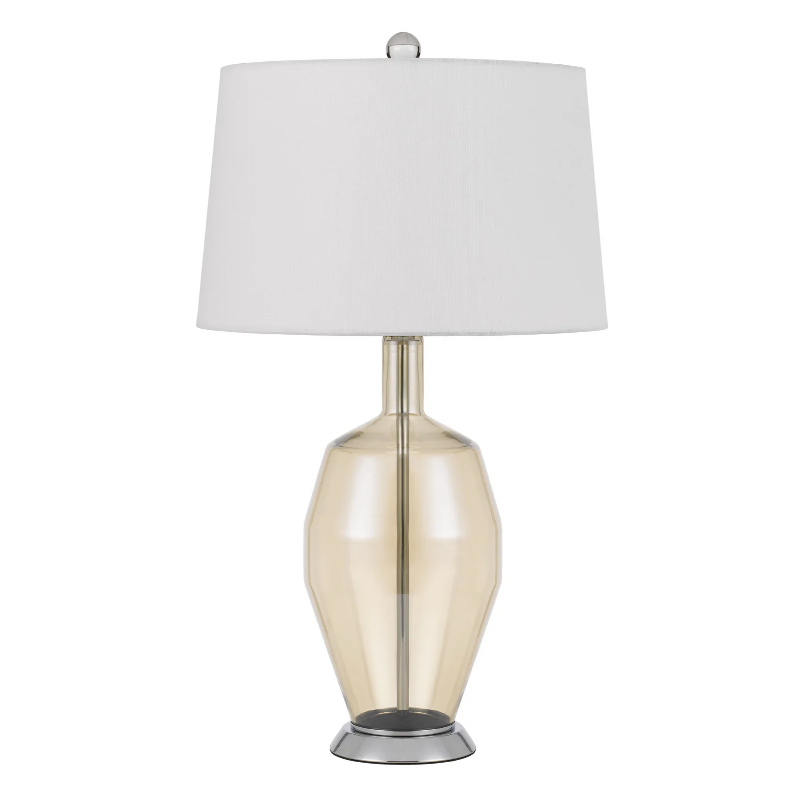 Nickel Metal Round Table Lamp With White Drum Shade By Homeroots - Image 5