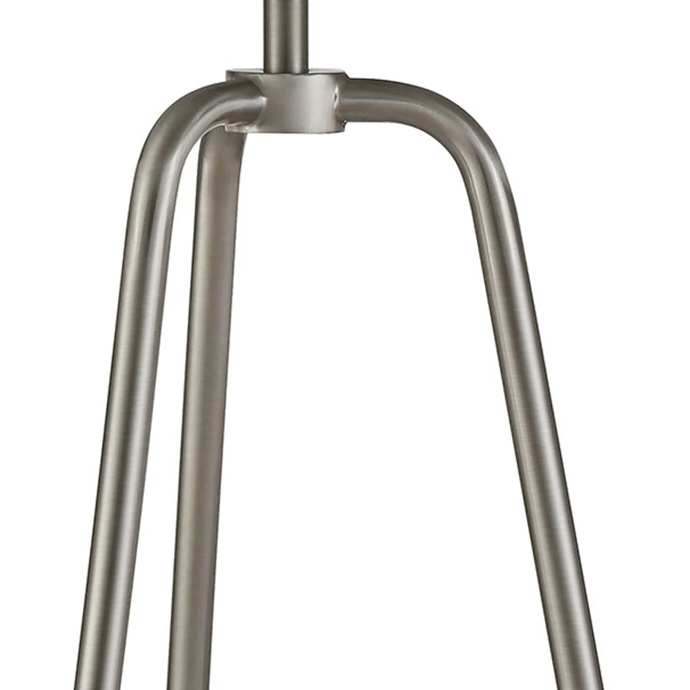 Nickel Metal Table Lamp With White Drum Shade By Homeroots - Image 3