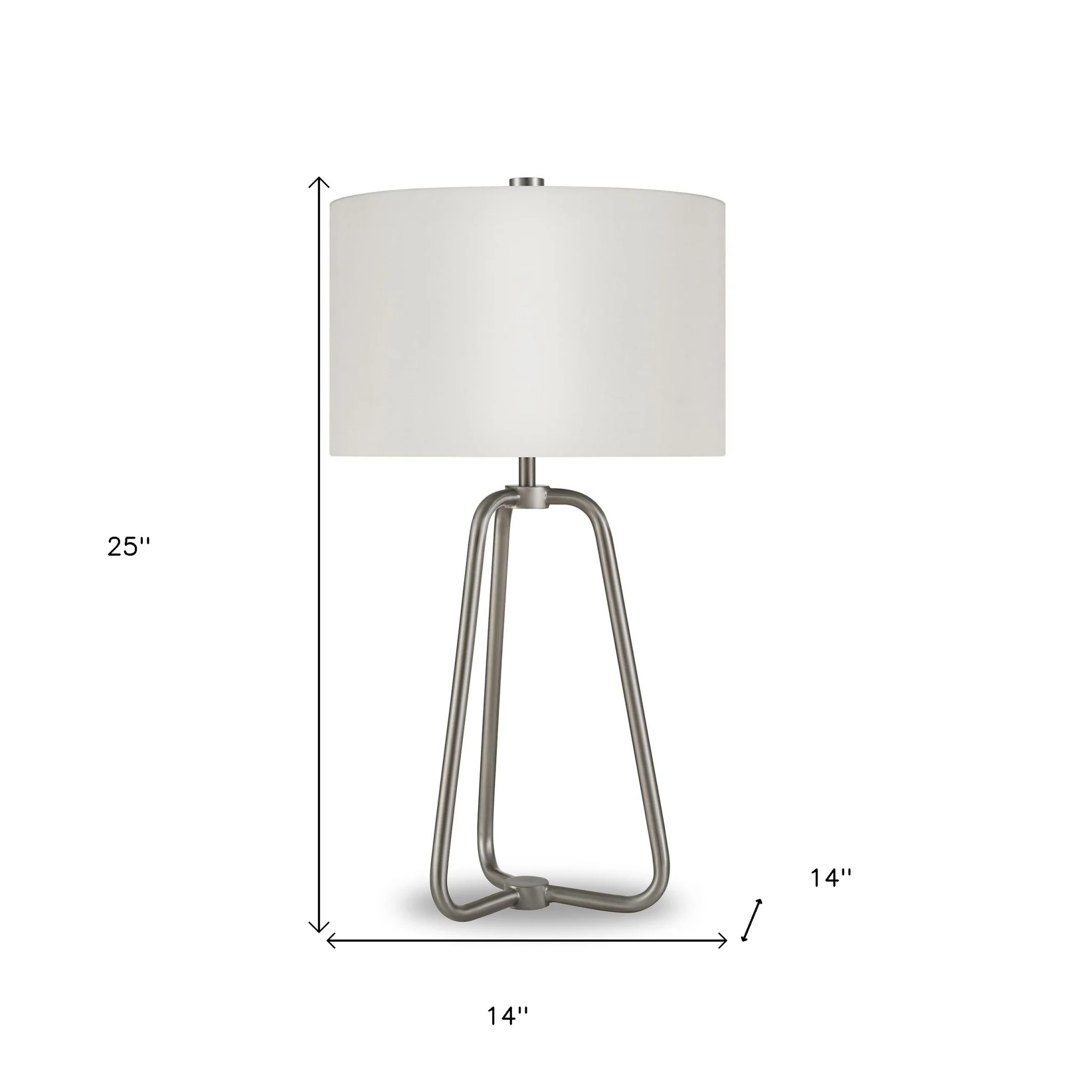 Nickel Metal Table Lamp With White Drum Shade By Homeroots - Image 5