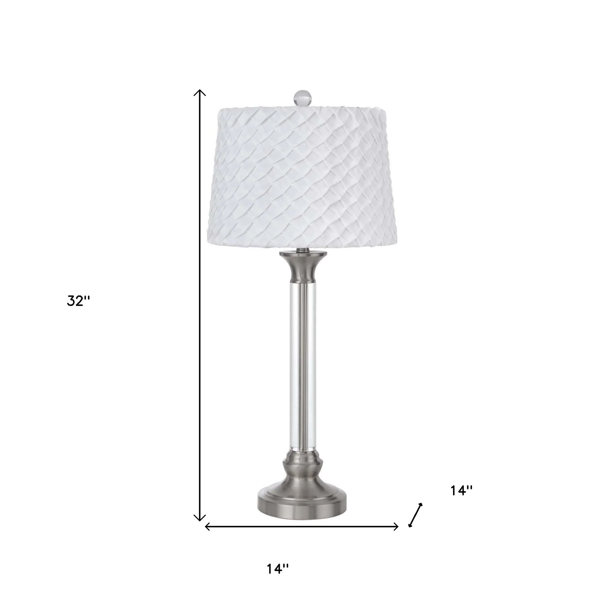 Nickel Metal Table Lamp With White Empire Shade By Homeroots - Image 4